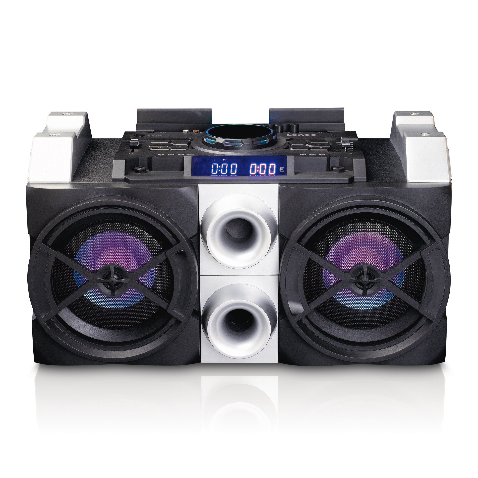 Leistungsstarker Mixfunktion und D + X-Treibermodus Verstärker W), mit DJ Party-Lautsprecher Party-Lautsprecher PMX-150 (150 Lenco Klasse