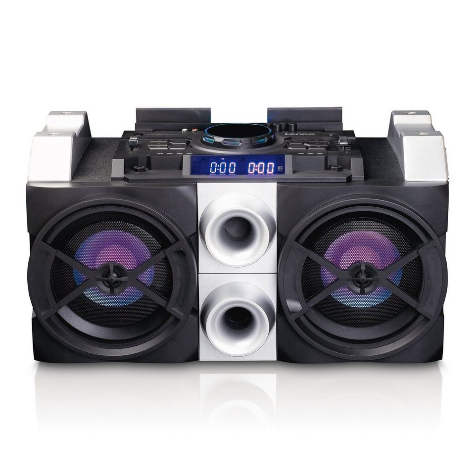 Lenco PMX-150 Party-Lautsprecher + DJ und Mixfunktion Party-Lautsprecher (150  W), Leistungsstarker Klasse D Verstärker mit X-Treibermodus