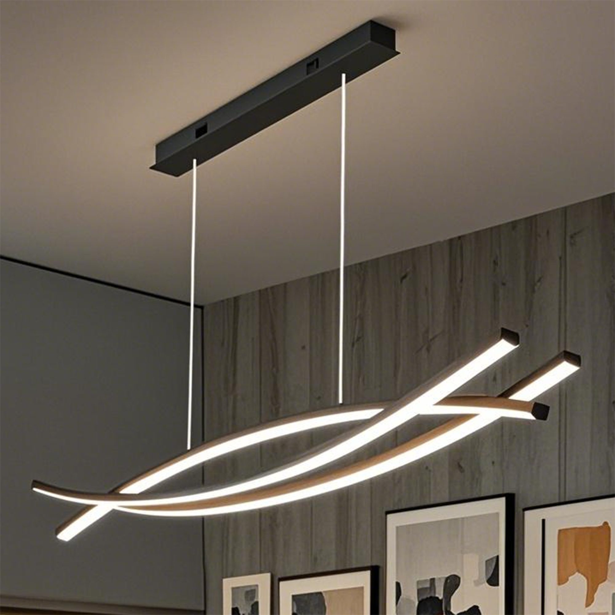 YINDN Pendelleuchte Stufenlos Dimmbare LED Pendellampe günstig online kaufen