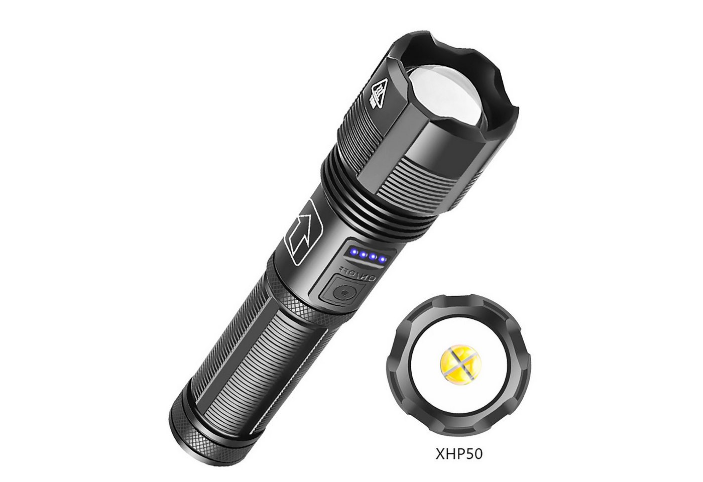 Fine Life Pro LED Taschenlampe Taschenlampe LED Aufladbar, 2000 Lumen LED Taschenlampe Extrem Hell, IP65 Wasserdicht Flashlight für Camping Angeln Notfall Outdoor