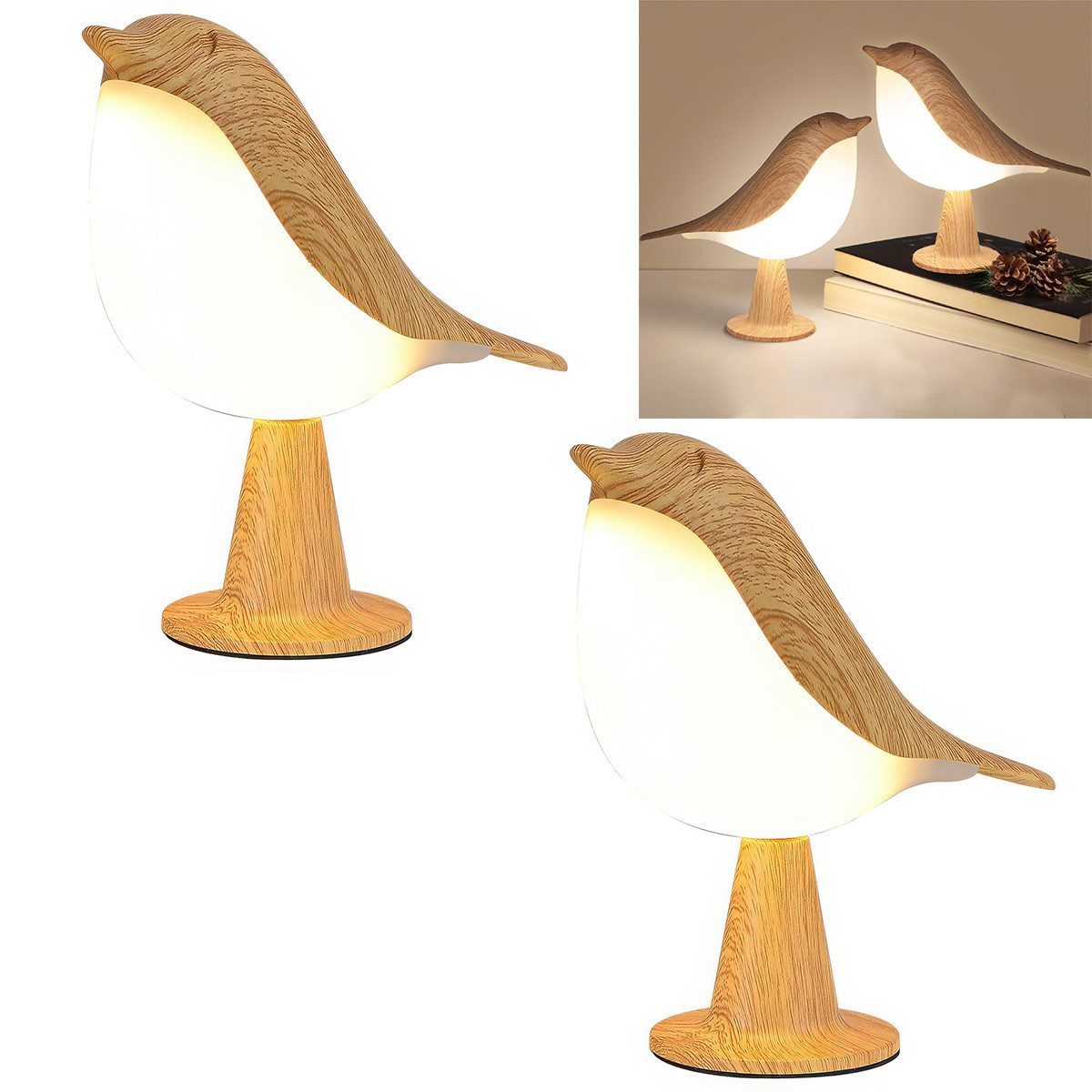 Welikera Nachtlicht 2er Set Nachttischlampe touch dimmbar,kabellos Nachtlicht für Kinder, 3 Farbtemperatureinstellungen,einstellbare Helligkeit,1800-mAh-Akku