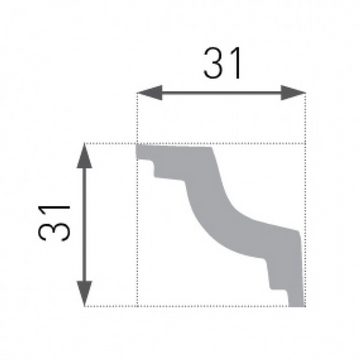 PROVISTON Stuckleiste Polystyrol, 30 x 30 x 2000 mm, Weiß, Deckenleiste