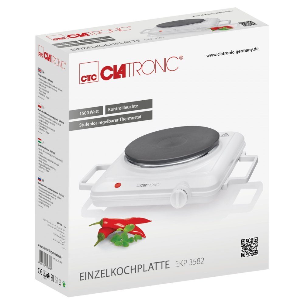 CLATRONIC Einzelkochplatte EKP 3582 - Kochplatte - weiß
