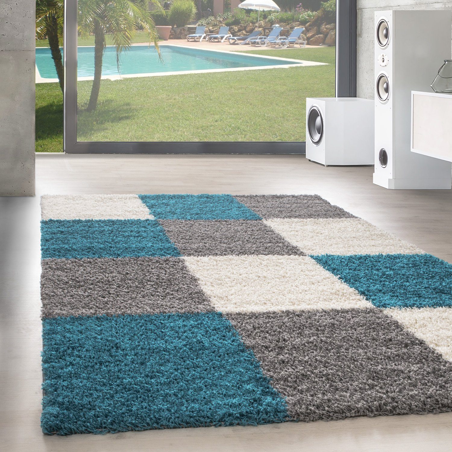 SIMPEX24 Teppich Kariert Design, Läufer, Höhe: günstig online kaufen