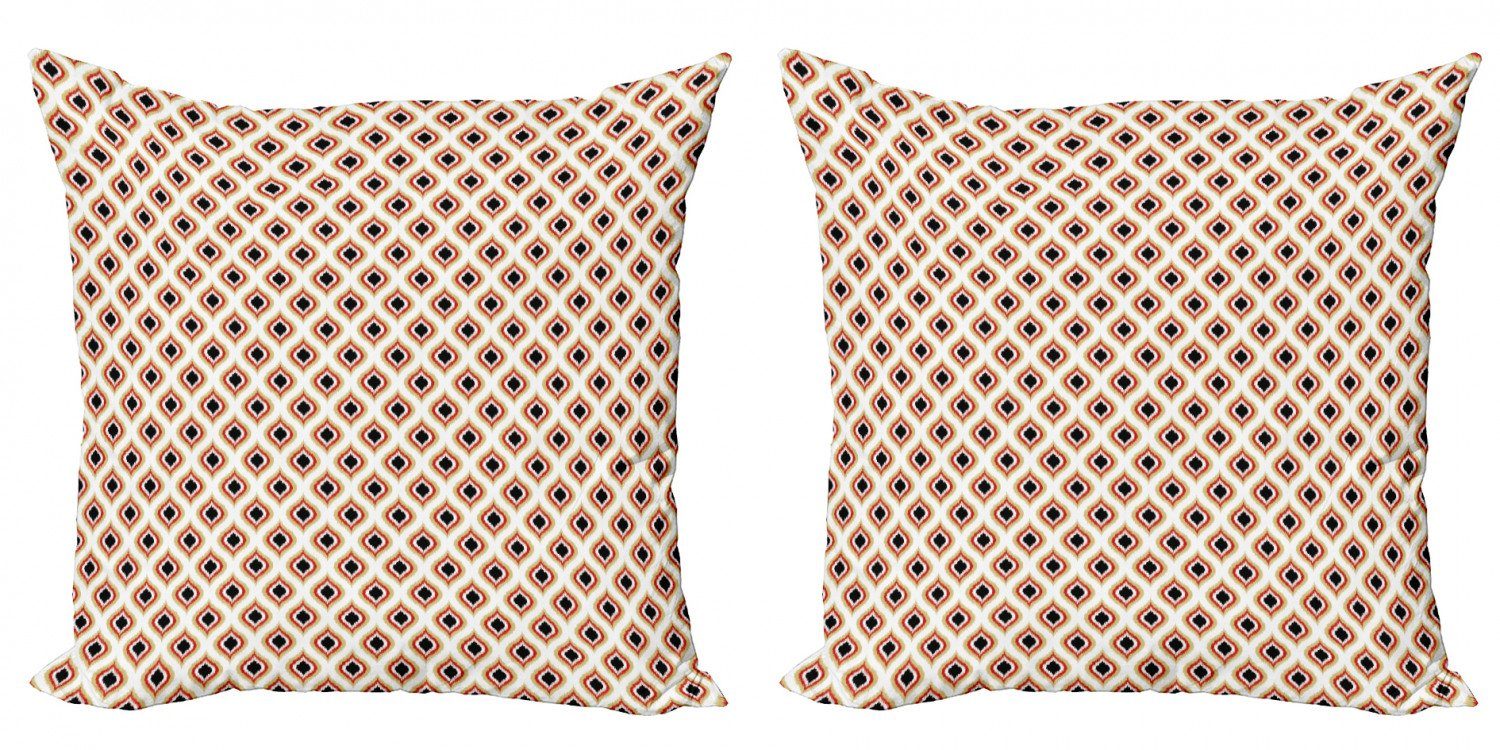 Accent Doppelseitiger Pfau-Endstück-Oval-Muster Stück), Abakuhaus Modern Ikat Kissenbezüge (2 Digitaldruck,