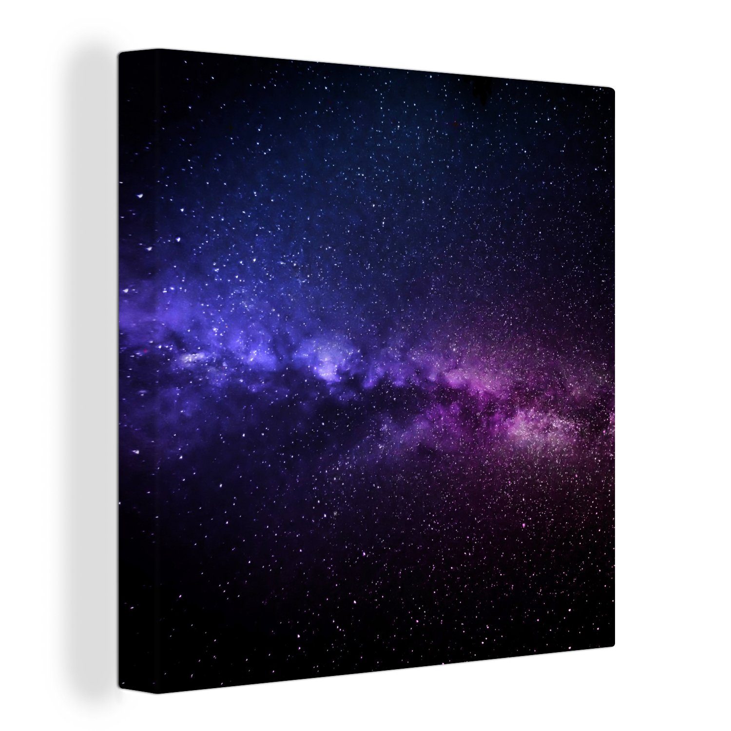 OneMillionCanvasses® Leinwandbild Sternenhimmel - Nacht - Weltraum, Fotodruck (1 St), Wandbild, Deko Schlafzimmer Wohnzimmer Flur 20x20 cm