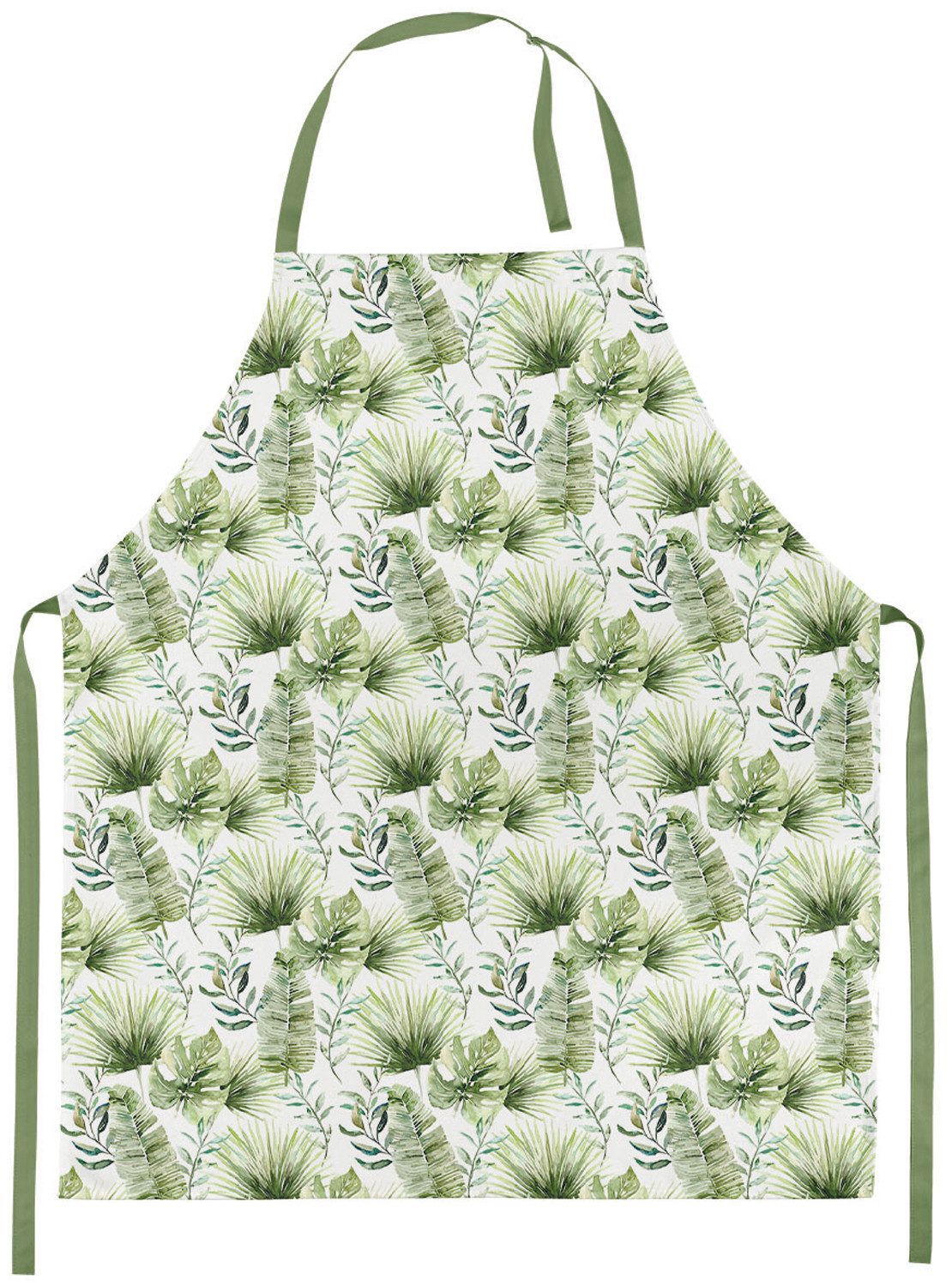 Ambiente® Kochschürze Jungle leaves, (1-tlg., 1-teilig), Küchenschürze Nackenband ca.70x85cm Baumwolle