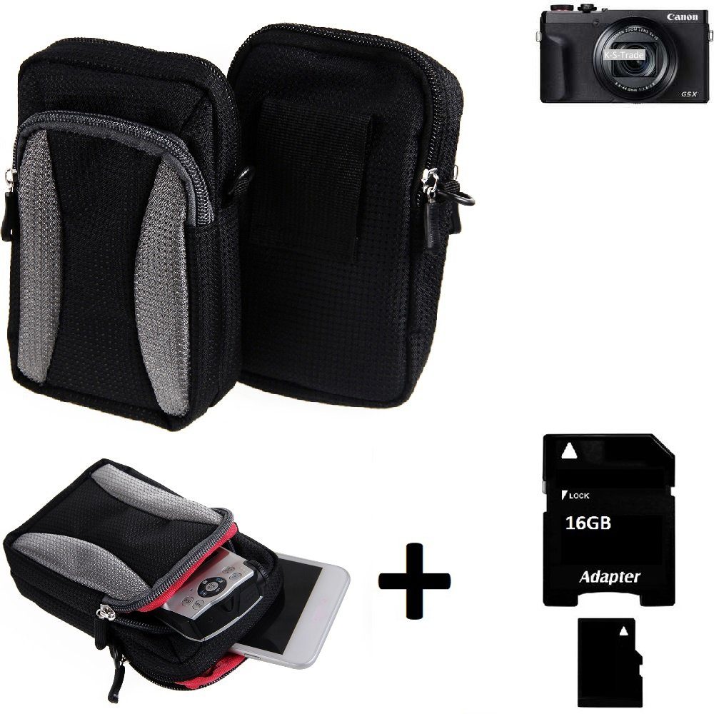 K-S-Trade Kameratasche, Kompatibel mit Canon PowerShot G5 X Mark II Gürtel  Tasche Holster Umhänge Tasche Fototasche Schutz Hülle schwarz-grau +  Extrafach online kaufen | OTTO