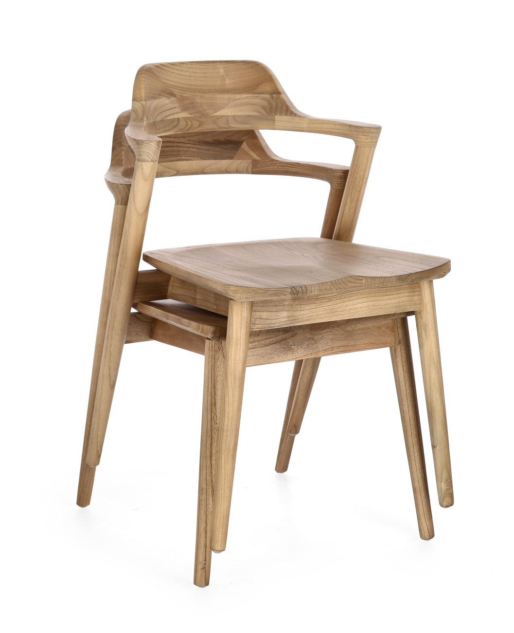 Bizzotto Stuhl Amery aus Sungkai-Holz, Natur, Stapelbar