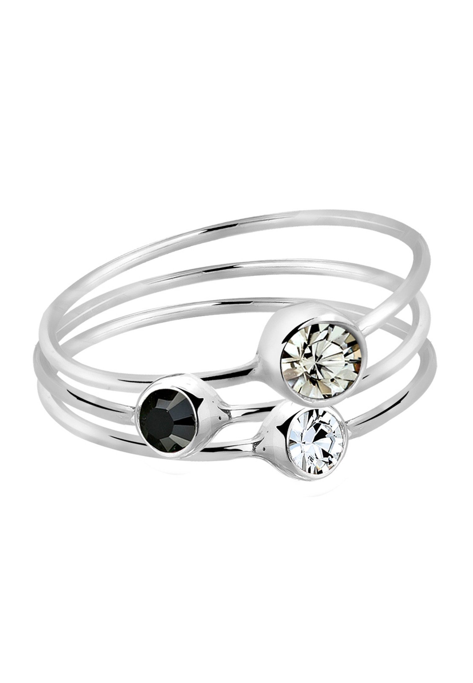 Elli Ring-Set Stacking Zart Kristalle (3 tlg) 925 Sterling Silber, Ring Set günstig online kaufen