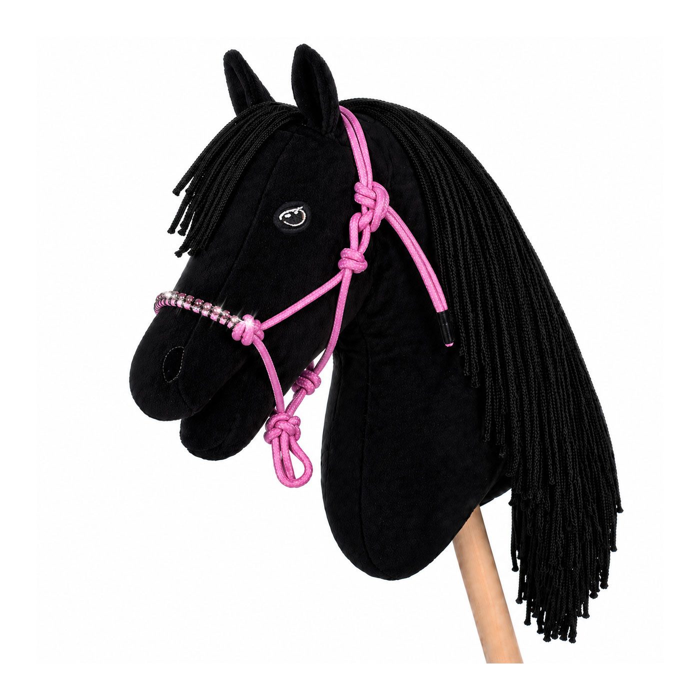 HKM Outdoor-Spielzeug HKM Hobby Horse Set - Shiny Pony -, Steckenpferd Bobby schwarz & Knotenhalfter mit Strasssteinen