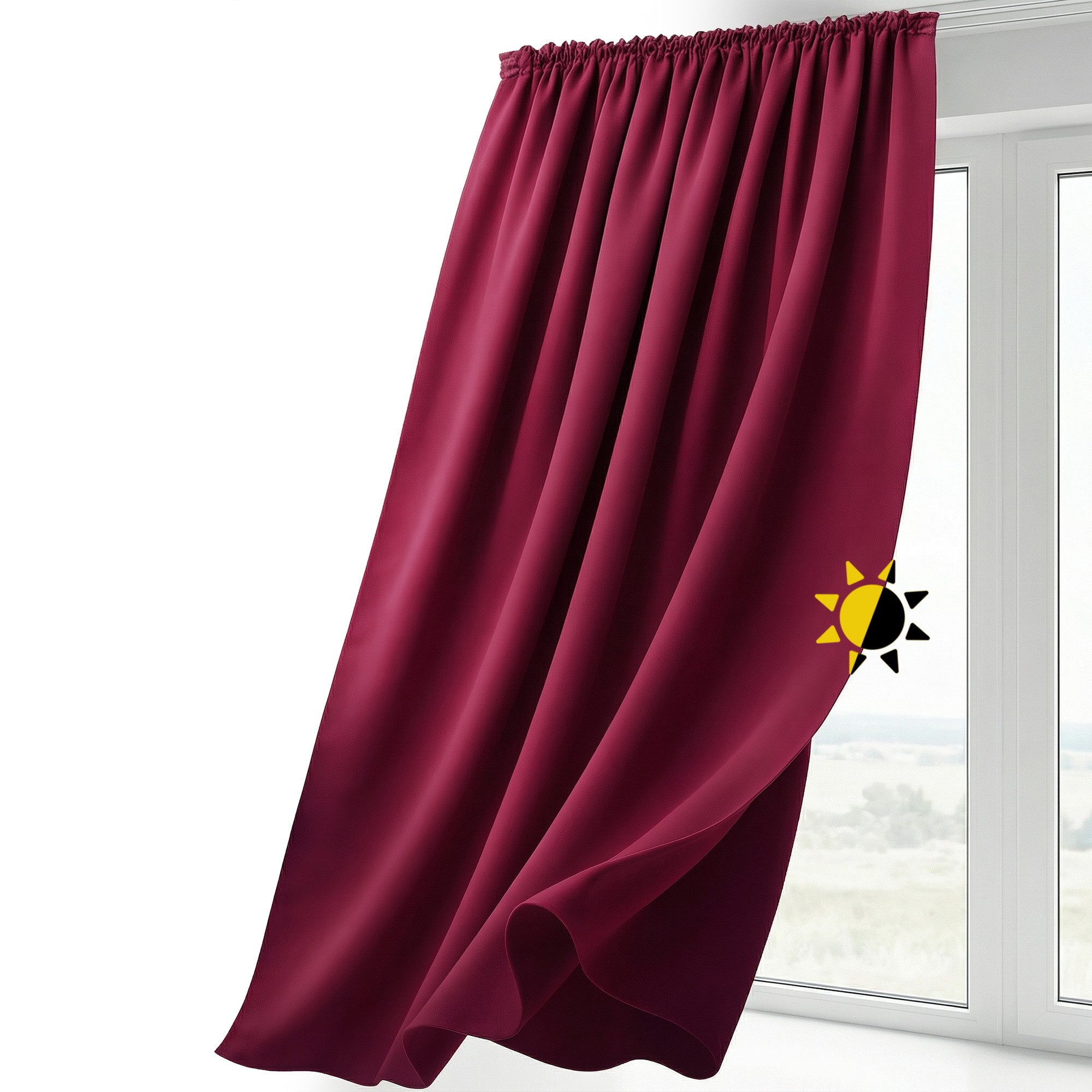 Beautex Verdunkelungsvorhang Verdunkelungsgardine Kräuselband Vorhang blickdicht abdunkelnd (1 St), Kräuselband, verdunkelnd