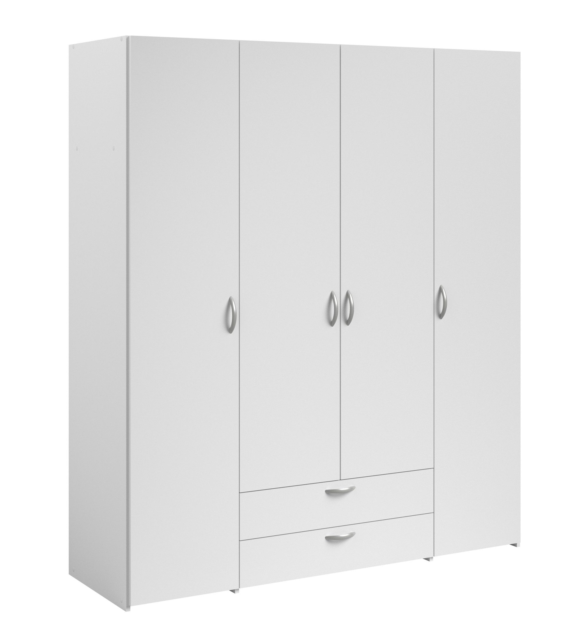Parisot Kleiderschrank Parisot Daily 1 2 Schubladen, 4 Türen, in Weiss - 160x185x51cm (BxHxT)