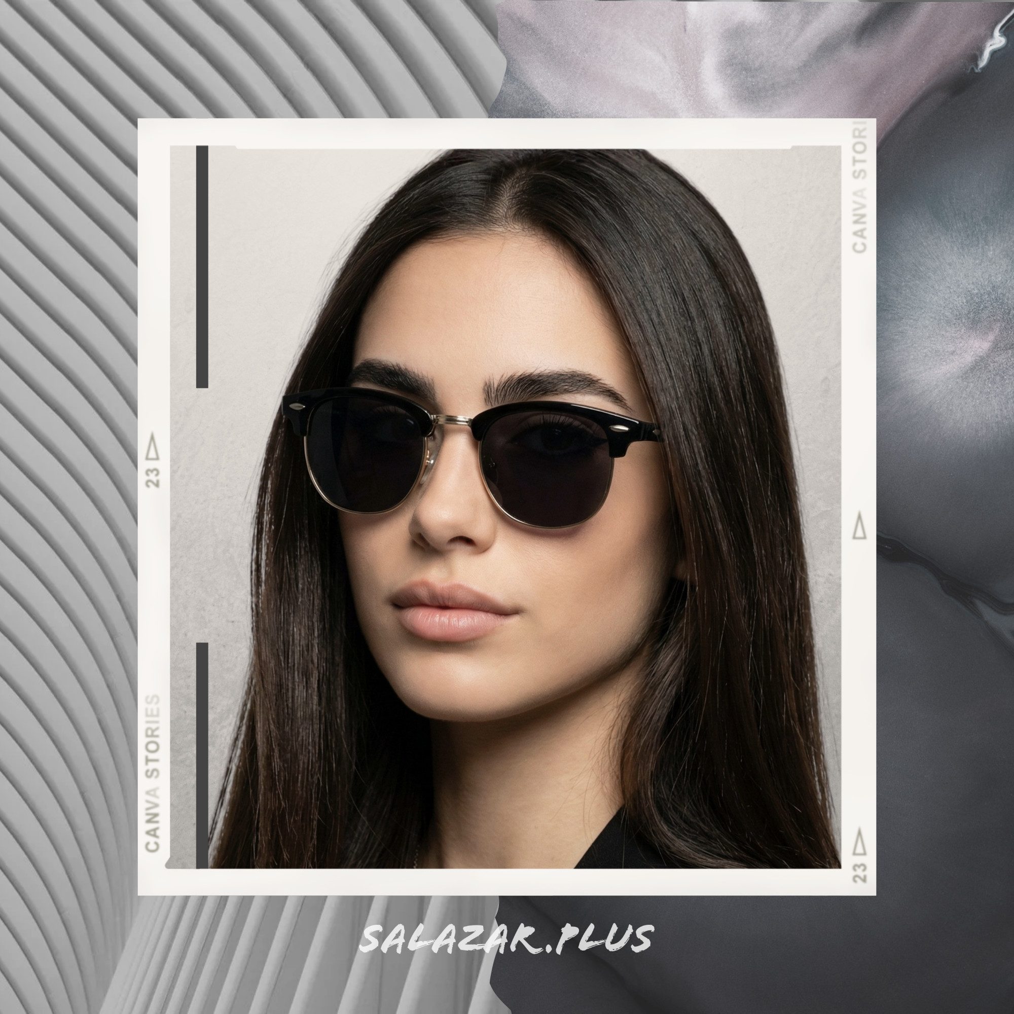 salazar.plus Sonnenbrille Rund Rechteckig Unisex 2 Farben Damen Herren Brille Schwarz Braun
