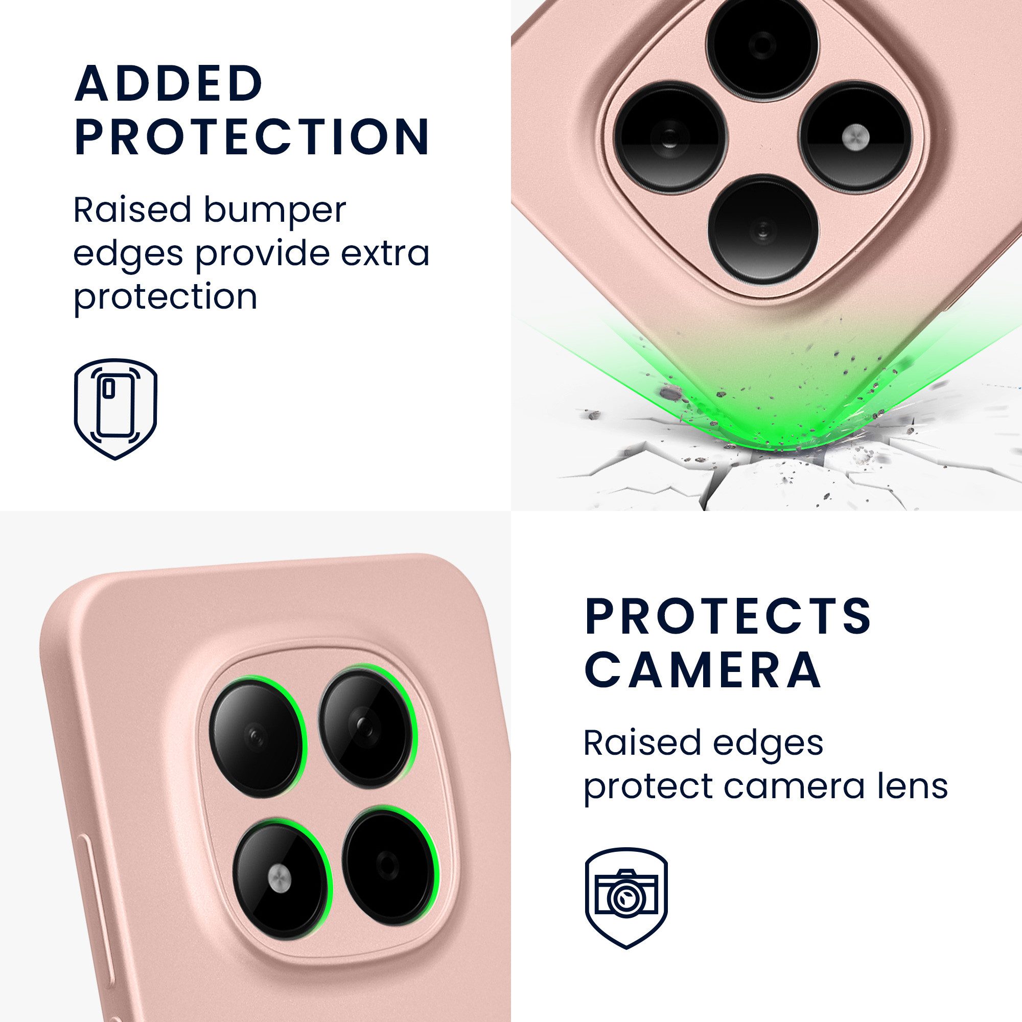 kwmobile Smartphone-Hülle Handyhülle für Xiaomi Redmi Note 15 Pro 5G Hülle, weiche Silikon Case metallisch schimmernd - Schutzhülle Cover