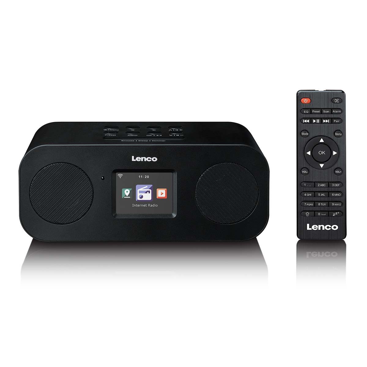Lenco DIR-121BK Radio (Internet Radio, Bluetooth 5.3, DAB+/FM und WLAN. Ideal für flexiblen Gebrauch zuhause)