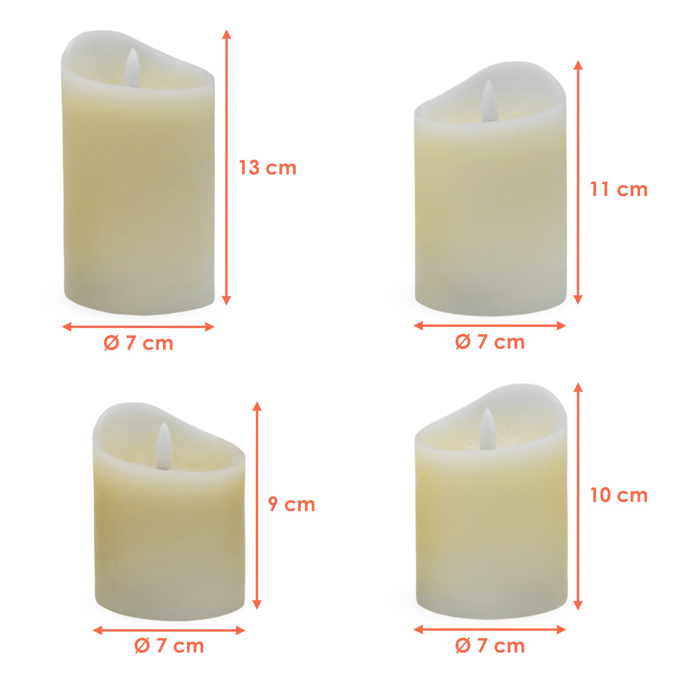 Spetebo LED-Kerze Advent creme 4er Set mit Timer und Flammeneffekt - 9 / 10 günstig online kaufen