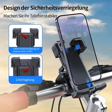 DOPWii Motorrad-Telefonhalterung, 360° drehbare Autohalterung, Schwarz/Rot Handy-Halterung