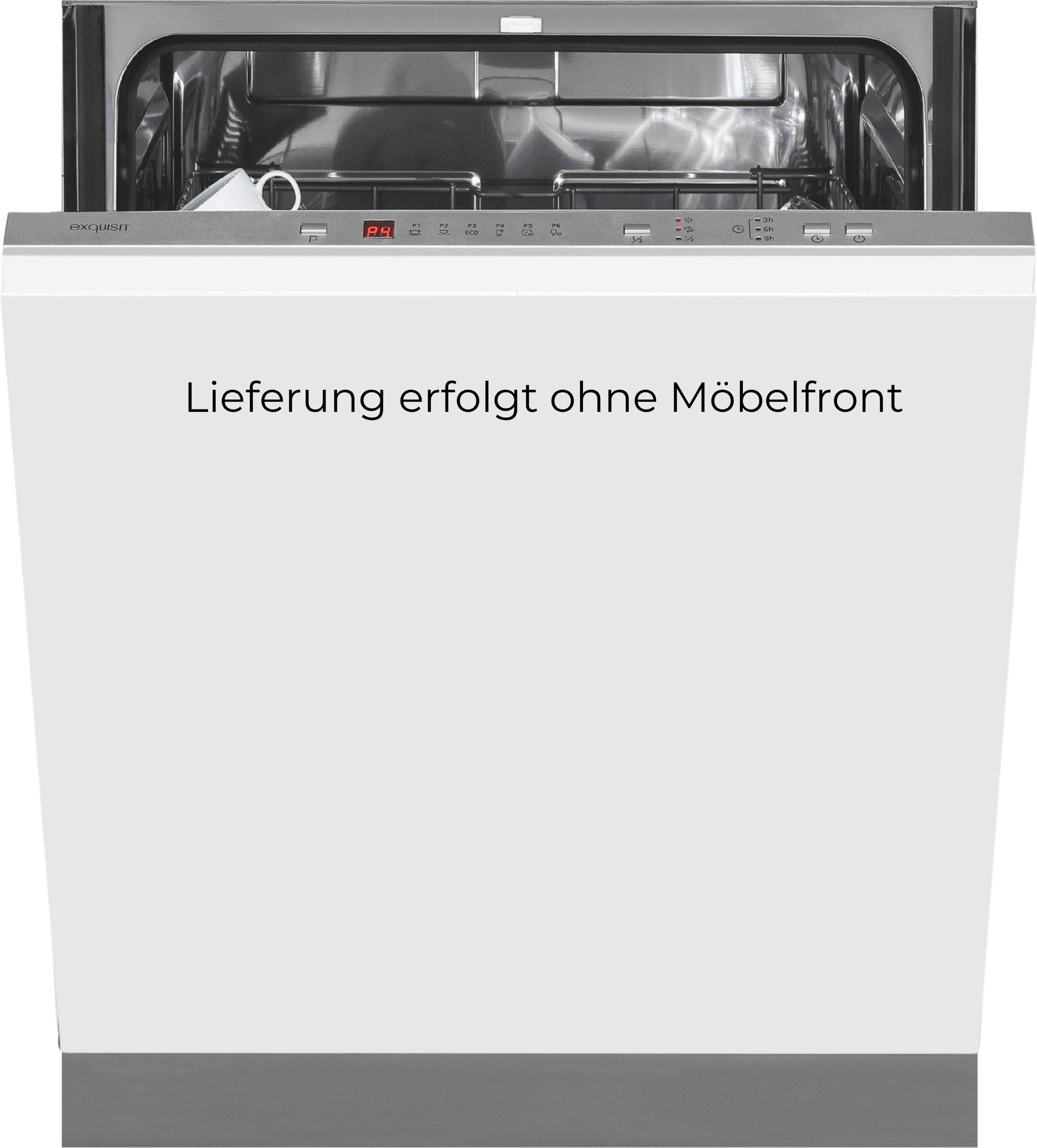 exquisit vollintegrierbarer Geschirrspüler 6312 EGSP6312-E-030E silber, 11 l, 12 Maßgedecke, 12 Maßgedecke & flüsterleise 49 dB – stark und angenehm ruhig