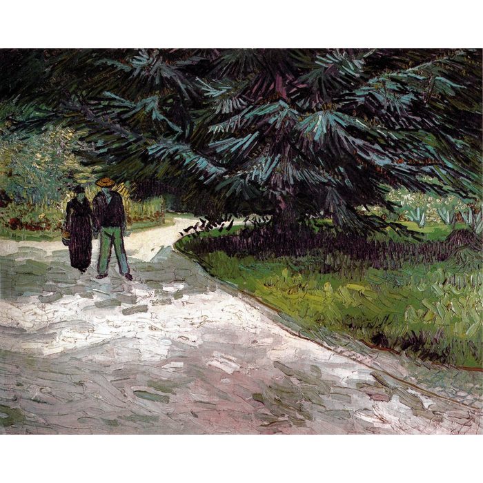 1art1 Kunstdruck Vincent Van Gogh - Mann Und Frau In Park Der Garten Des Dichters