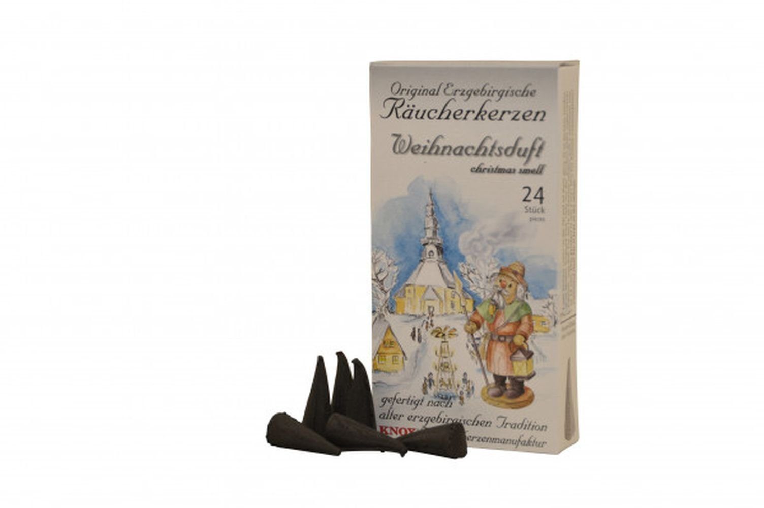 KWO Kunstgewerbe Werkstätten Räuchermännchen Zubehör Räucherkerzen Weihnachtsduft BxTxH= 6,5x2x12,5cm NEU