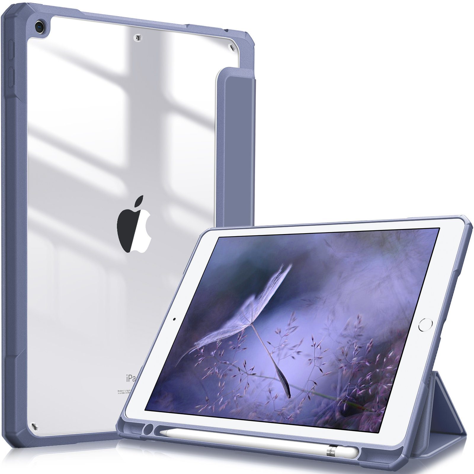 Fintie Tablet-Hülle Hybrid Hülle für 10.2 Zoll iPad 9. Gen 2021/8. Gen 2020/7. Gen 2019, mit Stifthalter - Stoßfeste Schutzhülle mit transparenter Hartschale