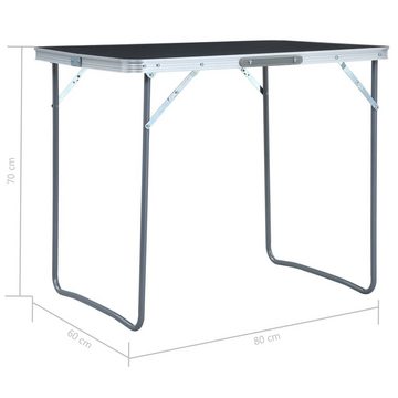 vidaXL Campingtisch Campingtisch mit Metallgestell Klappbar 80x60 cm Grau (1-St)