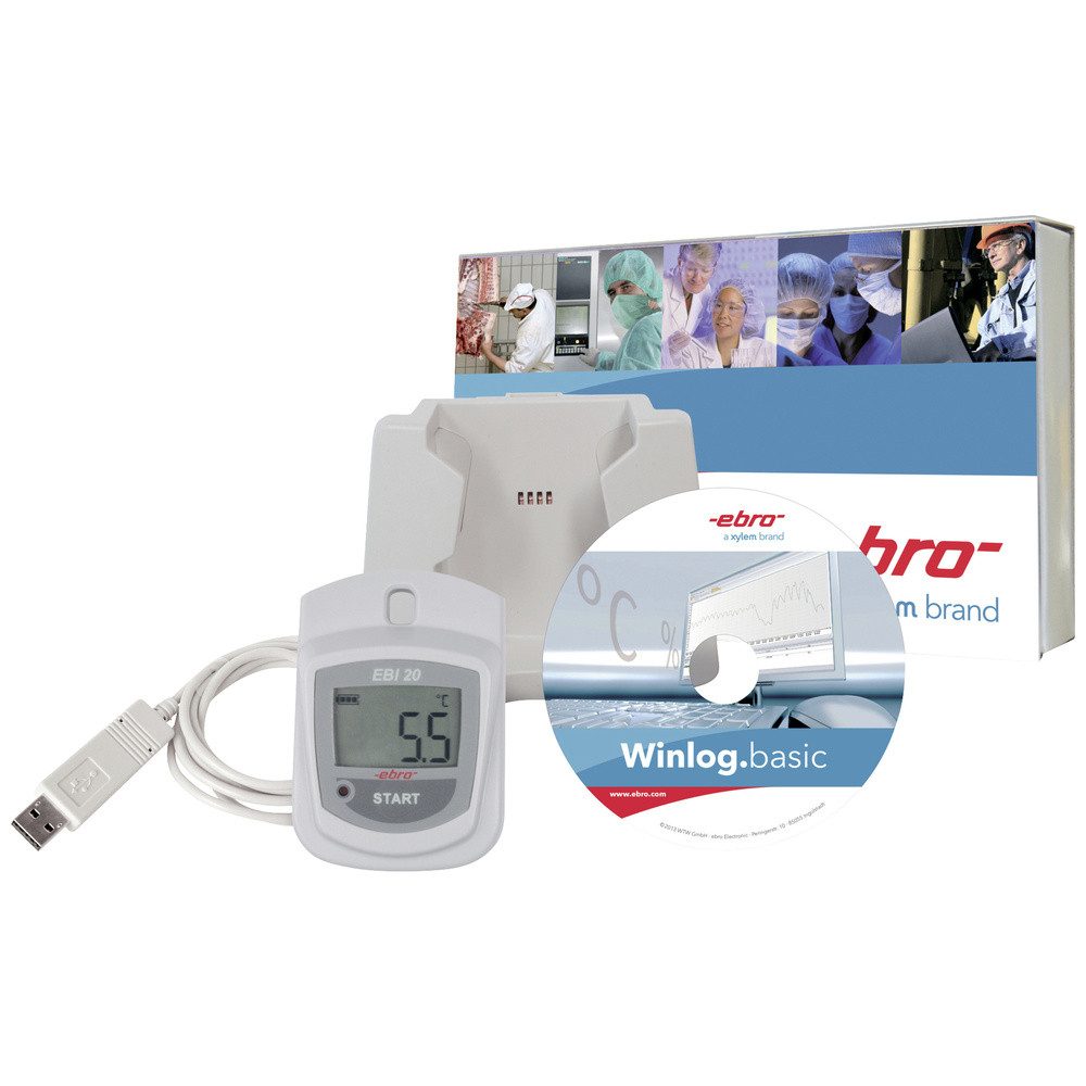 ebro Klimamesser ebro 1601-0046-Z EBI 20-T1-Set Temperatur-Datenlogger Messgröße Tempe, (EBI 20-T1-Set)