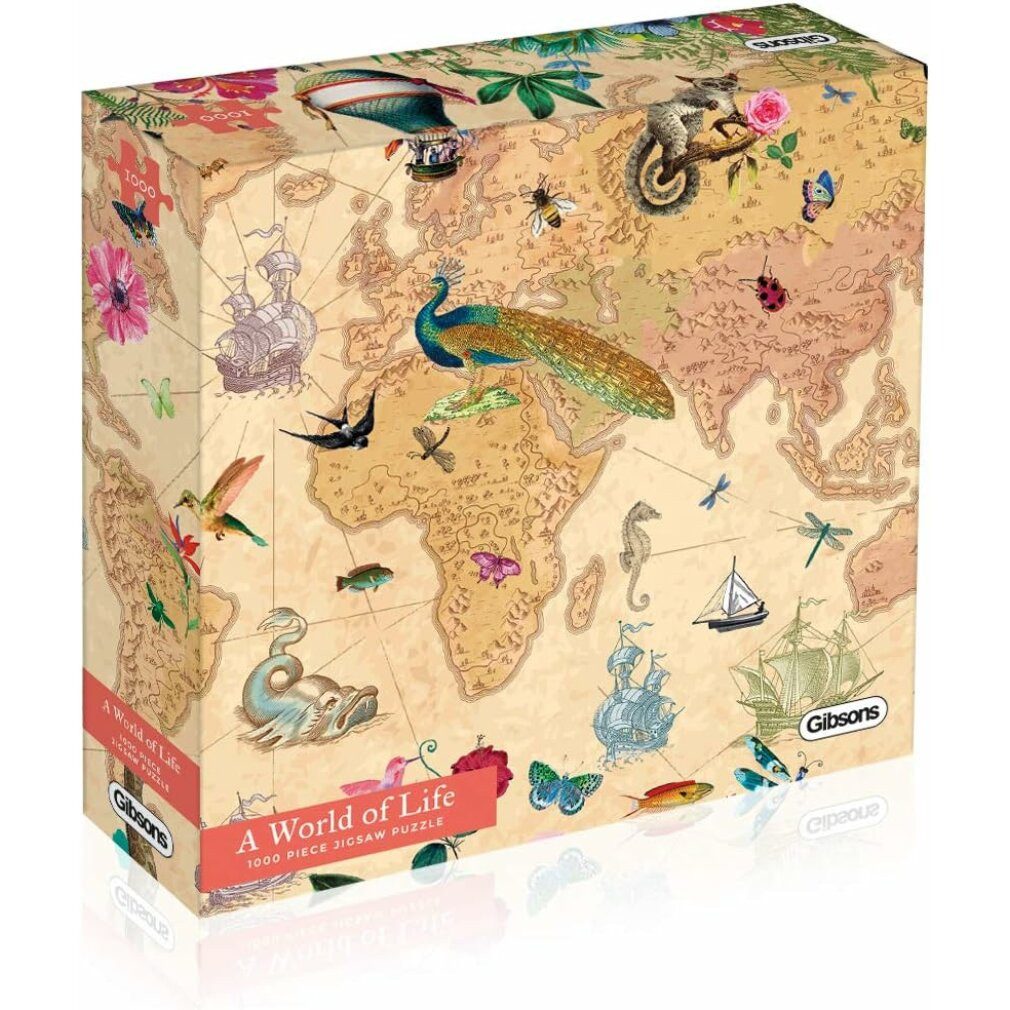 GIBSONS Puzzle Puzzle Welt voller Leben 1000 Teile, Puzzleteile