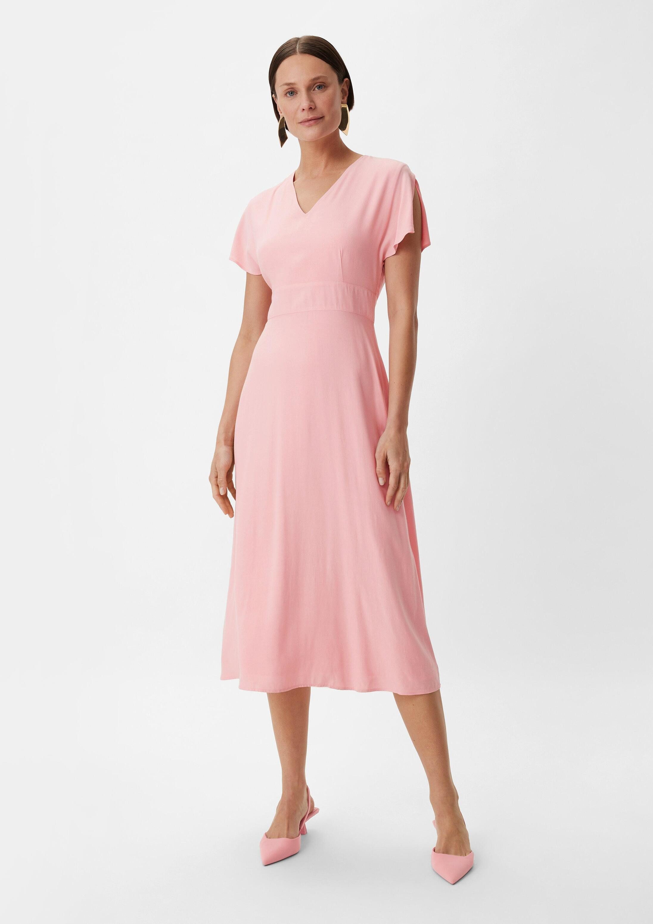 comma Midikleid Kleid Midi-Kleid aus Satin
