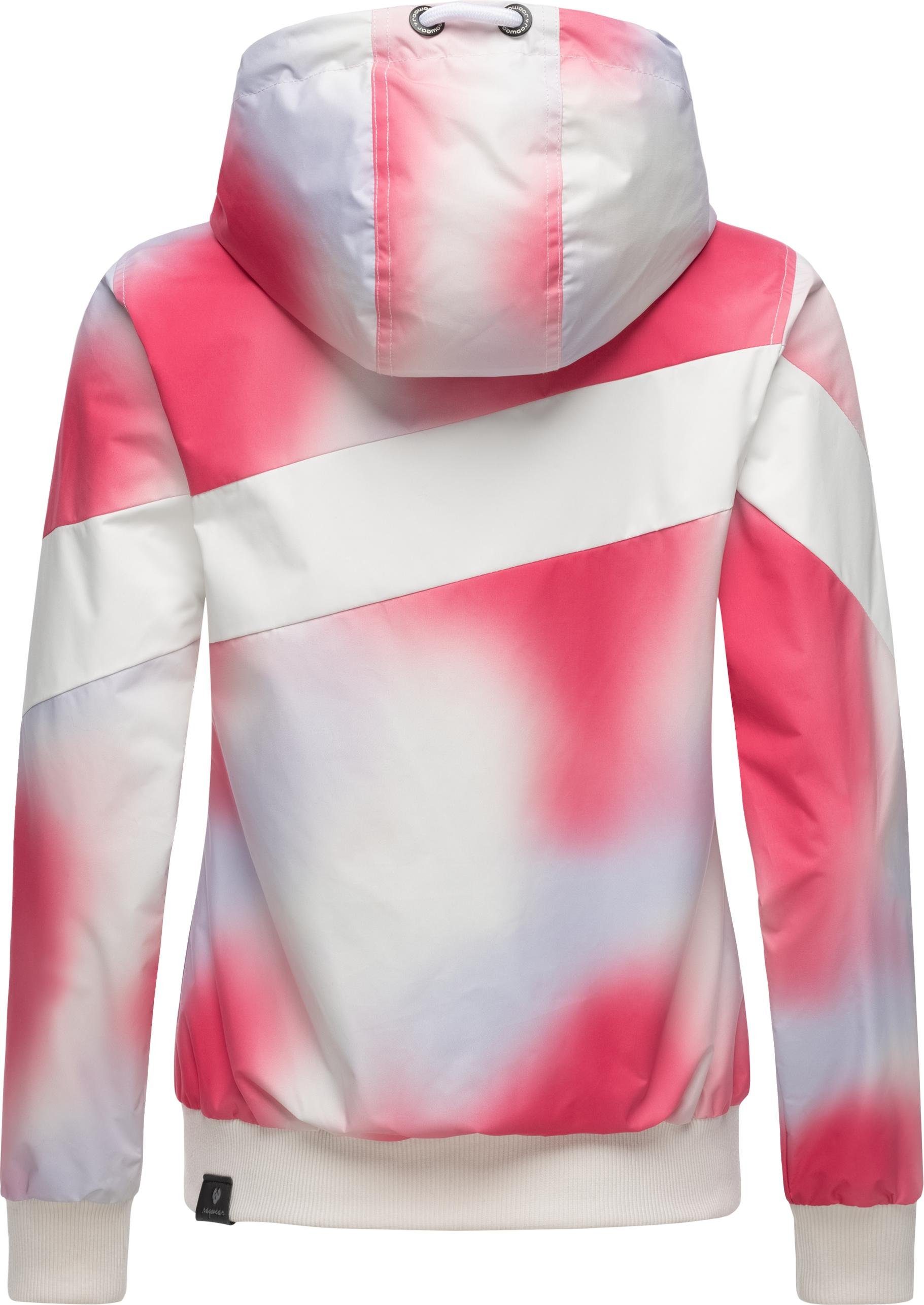 Ragwear Funktionsjacke Nuggie Block Ombre Intl. Übergangsjacke mit auffälligem Batik-Muster