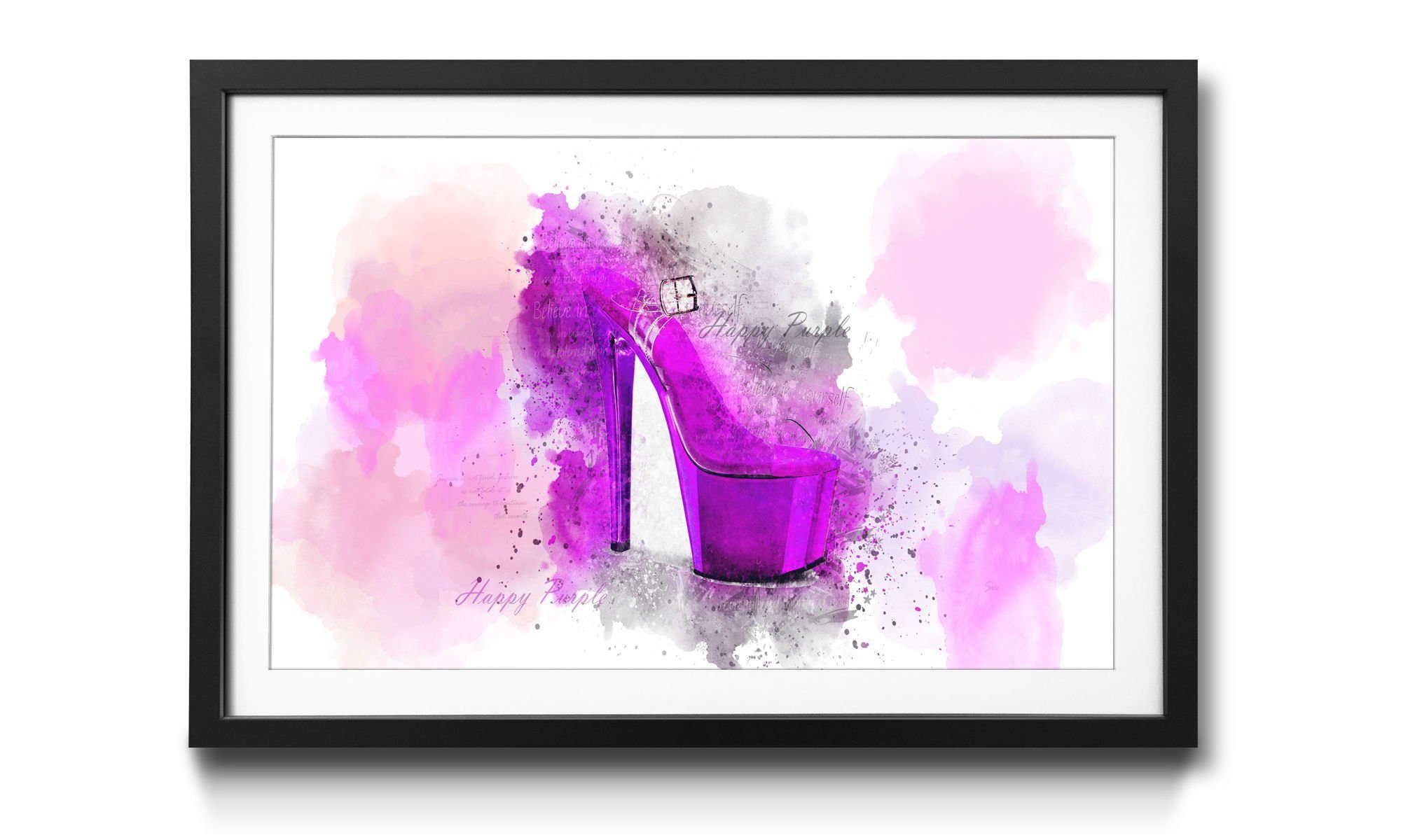 Highheels, Purple, in WandbilderXXL 4 Wandbild, Happy erhältlich Größen mit Rahmen Bild