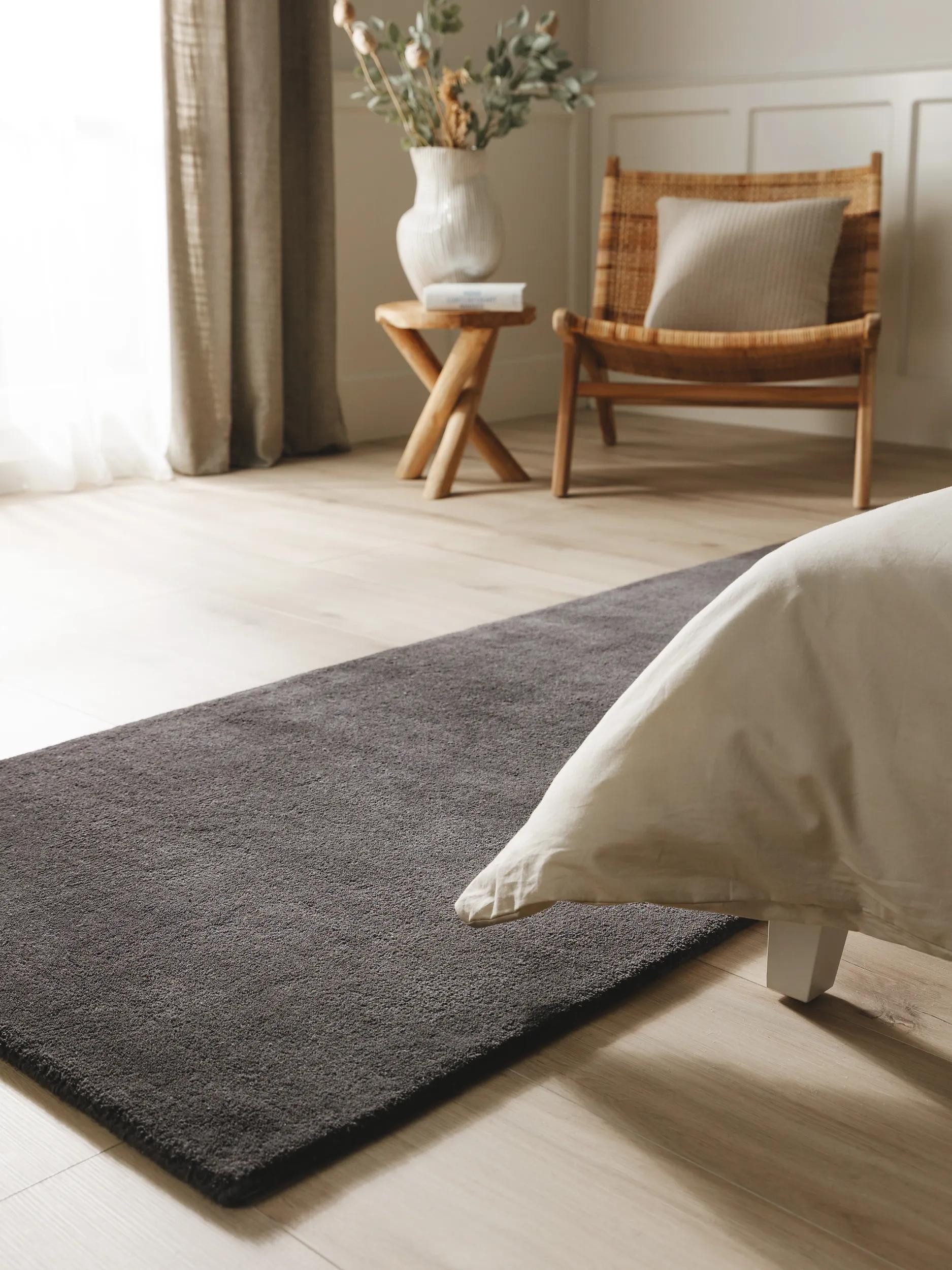 benuta Wollteppich Bent, rechteckig, Höhe: 6 mm, Teppich Wohnzimmer, Schlafzimmer, Esszimmer, Flur, Kunstfaser, Cozy