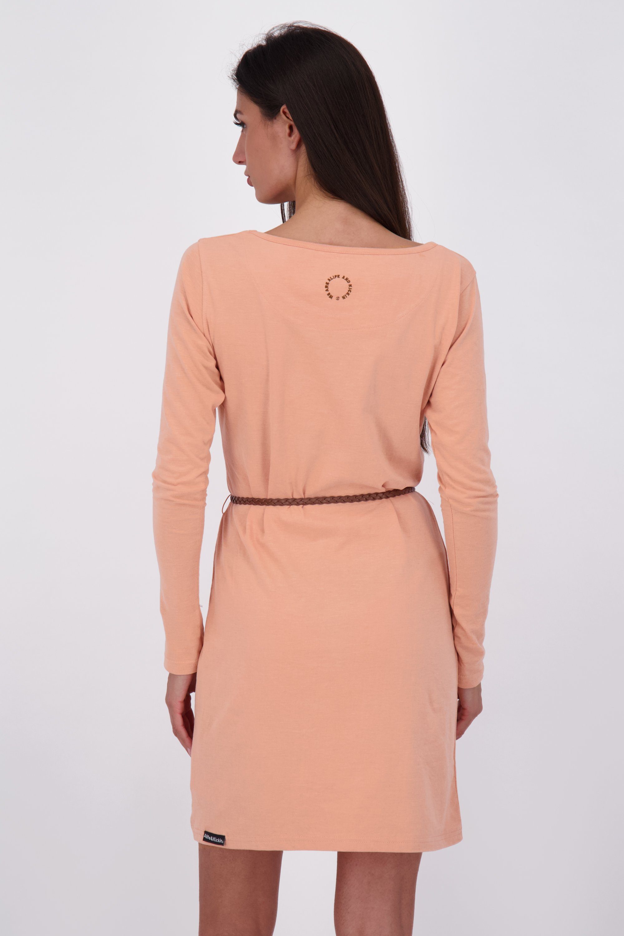 Longsleeve & melange A Dress Blusenkleid Kickin Damen EllinAK Kleid mahagonium Sommerkleid, Alife