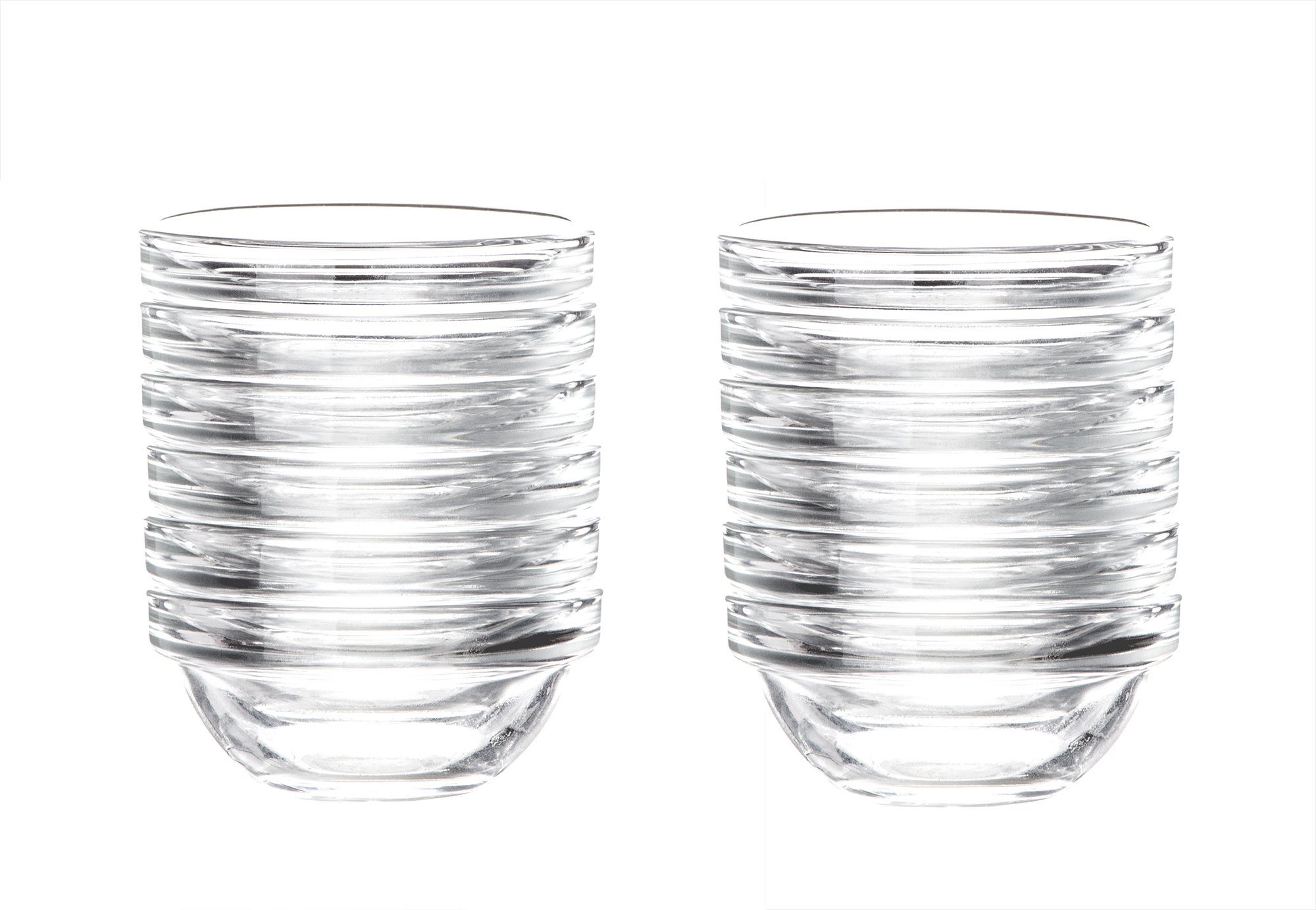 Luminarc Dipschale Glas Für Dip, Marmelade, Konfitüre Stapelbar Mini-Soßenschalen, Glas, (Set, 12-tlg), Bruchresistent, Zeitloses Design, Spülmaschinenfest