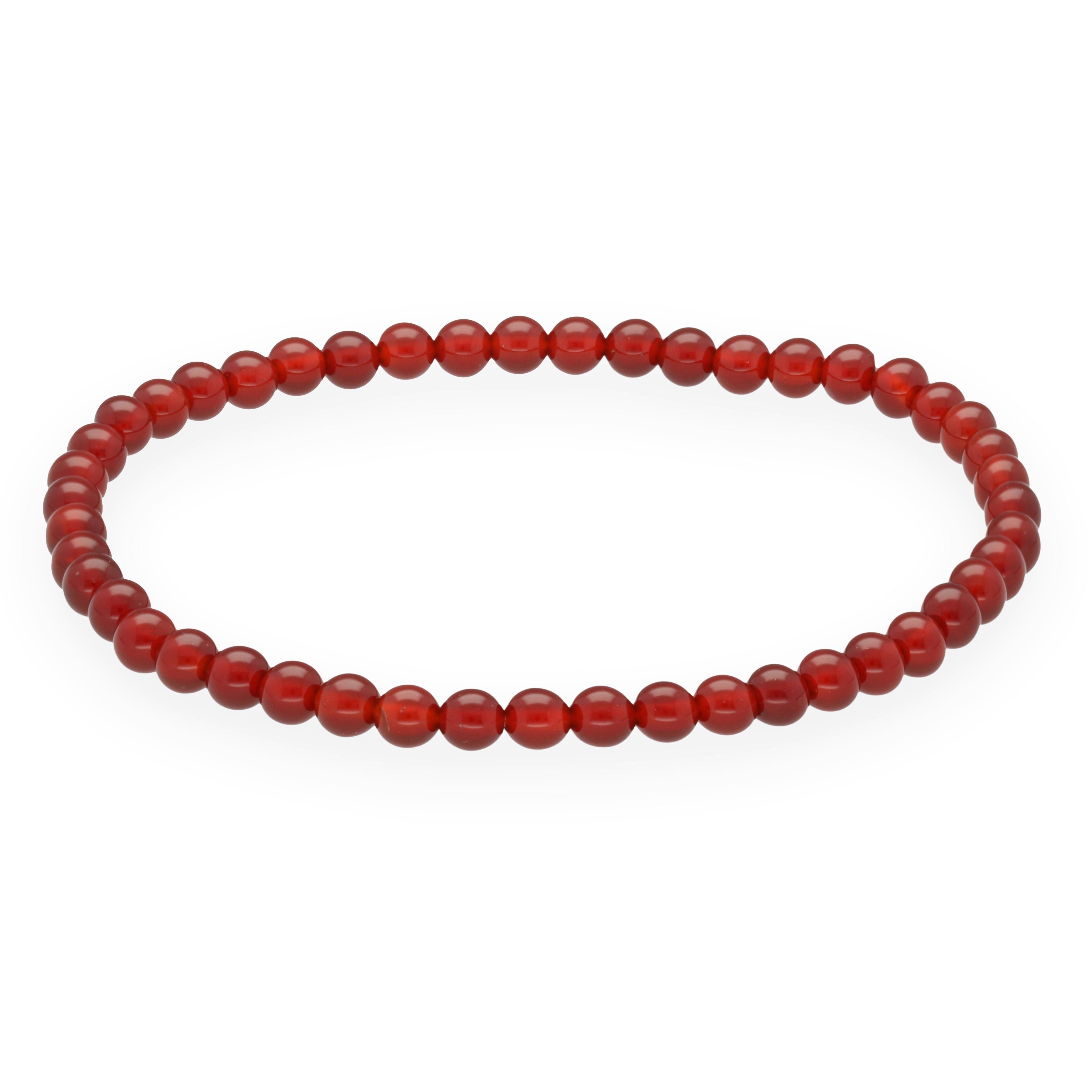 Lebensquelle Plus Armband Karneol Mini-Kugelarmband, 4 mm