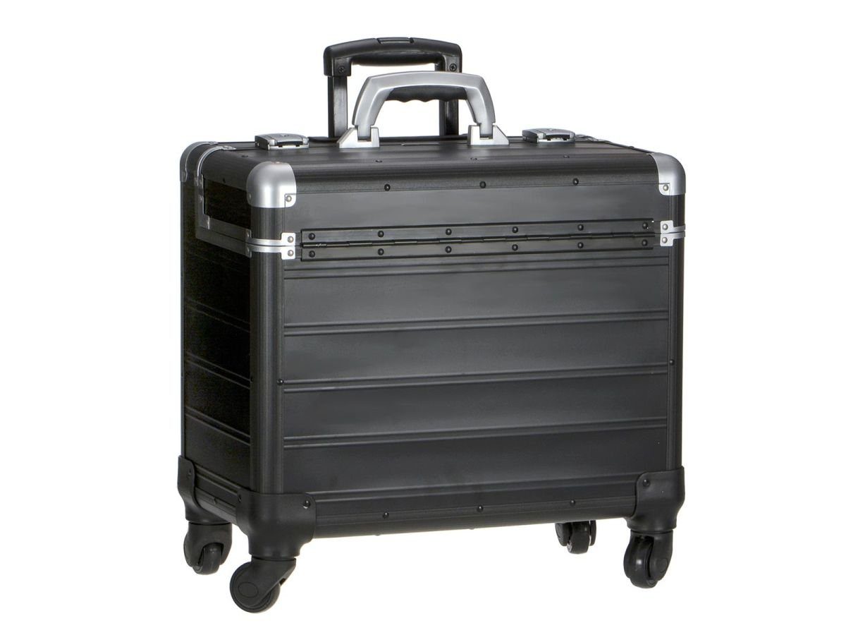 Aktenkoffer schwarz Koffer, Business-Koffer Rollen, 4 ALUMAXX Pilotenkoffer, Pandora,