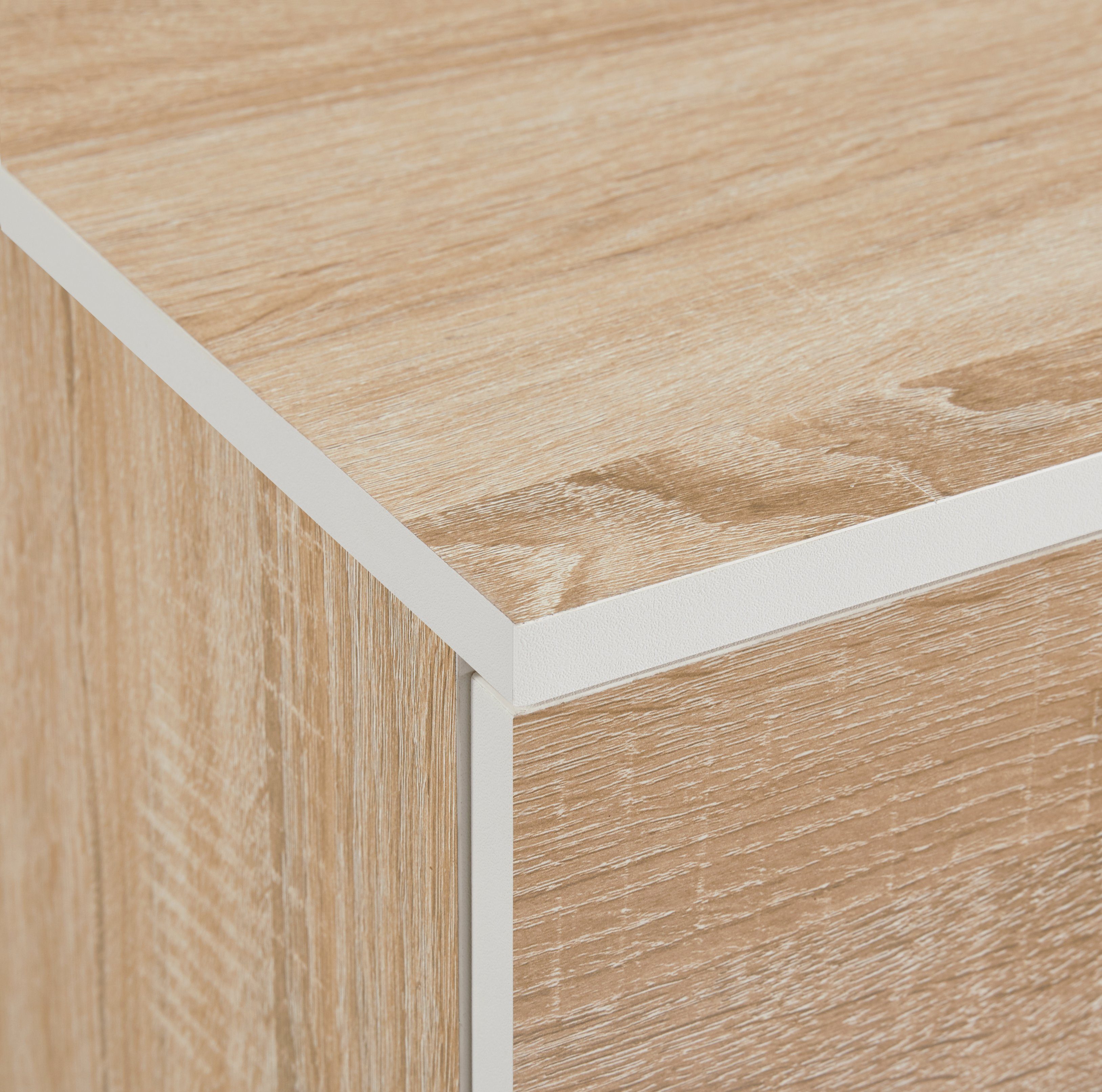 3 59cm hoch Oak Yaheetech Schubladen, Nachtschrank Light