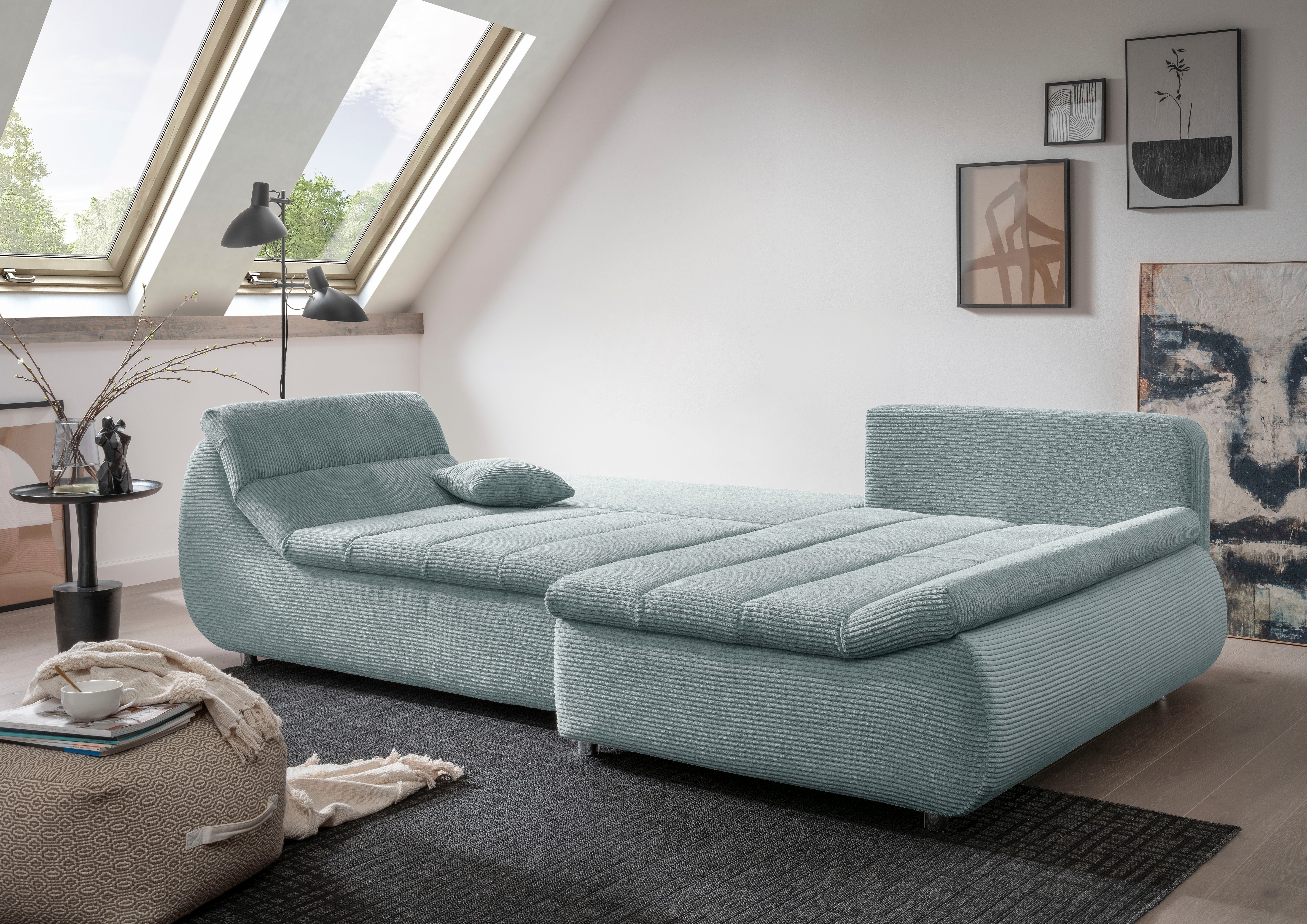 INOSIGN Ecksofa "Imola elegant und bequem, aktuelle Steppung im Sitz, L-For günstig online kaufen