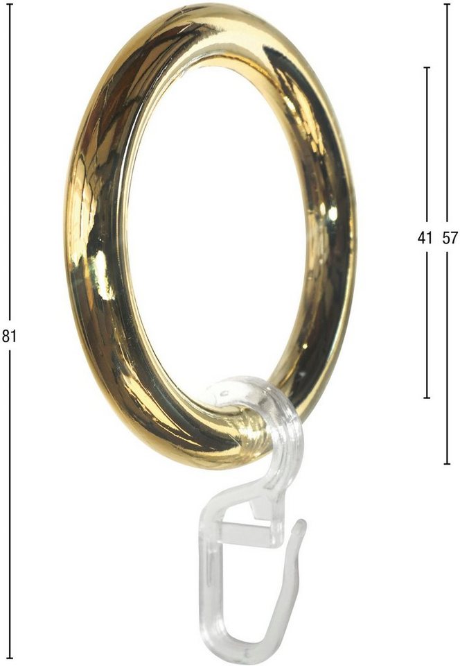 Gardinenring Kunststoffring mit Haken, GARESA, (20-St), für Durchmesser bis  28mm, einfache Montage, Nur trocken abwischen