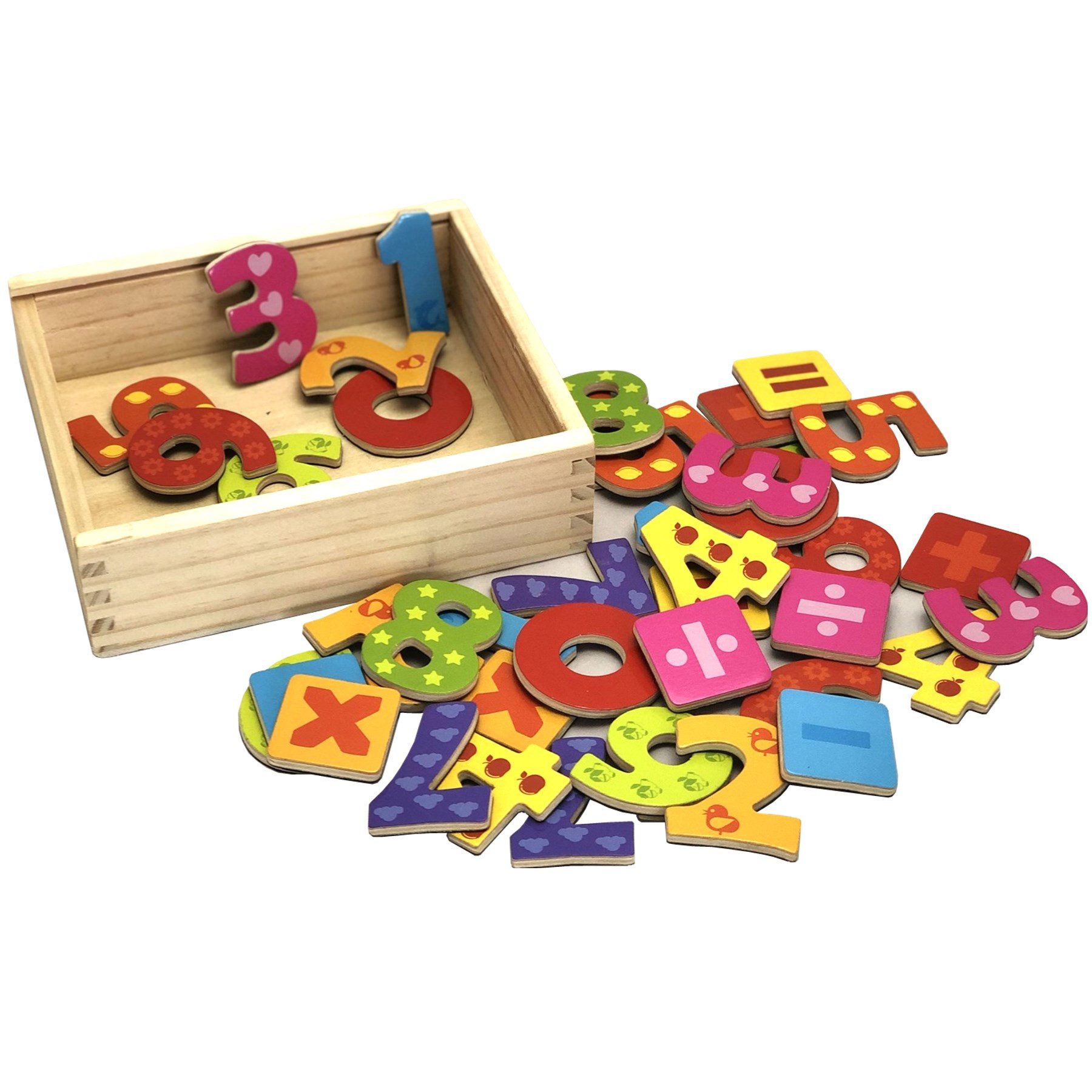TikTakToo Magnettafel „Zahlenzauber Magnetkiste – Holzbox mit magnetischen Lernzahlen, (40-tlg)