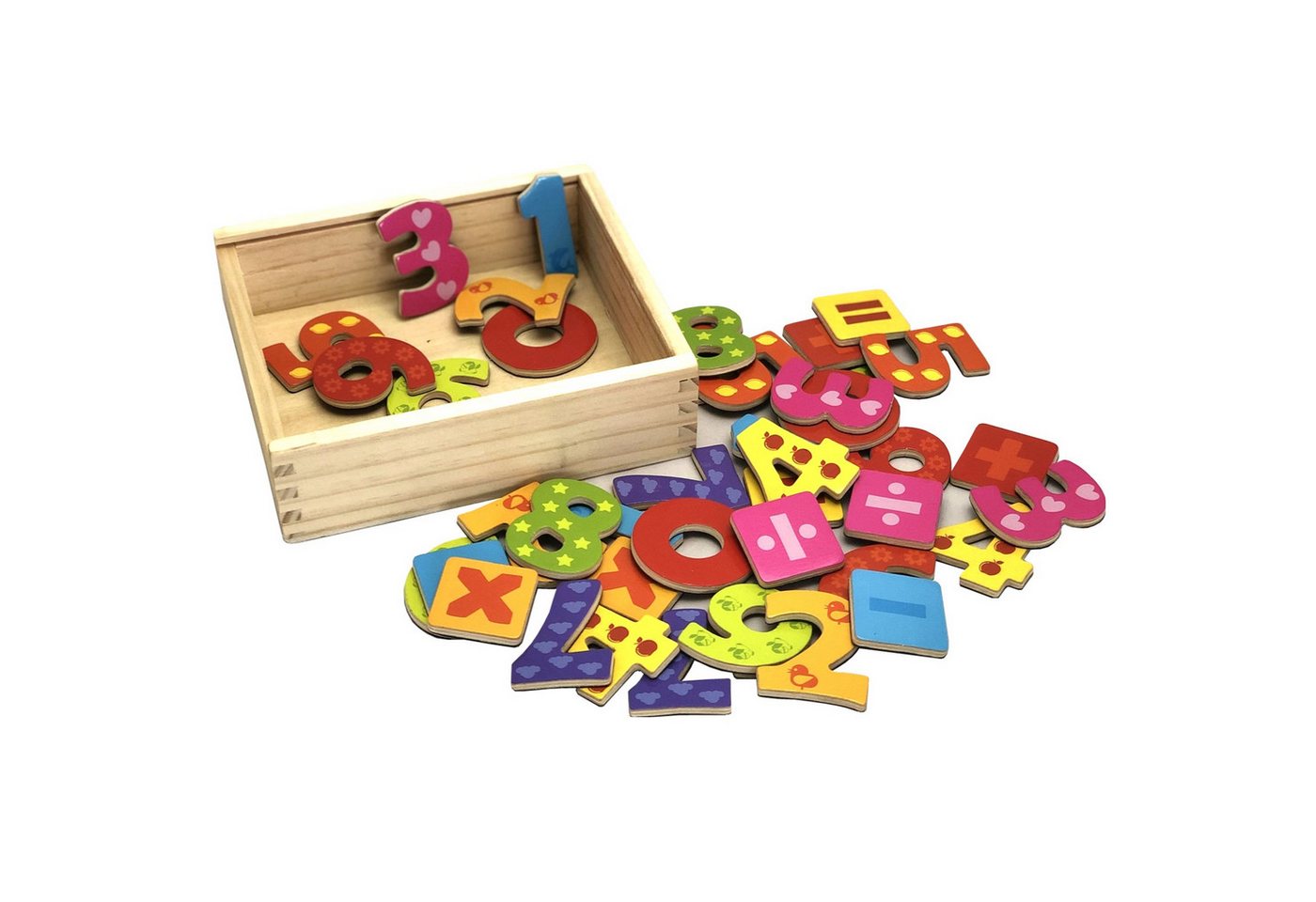 TikTakToo Magnettafel „Zahlenzauber Magnetkiste – Holzbox mit magnetischen Lernzahlen, (40-tlg)