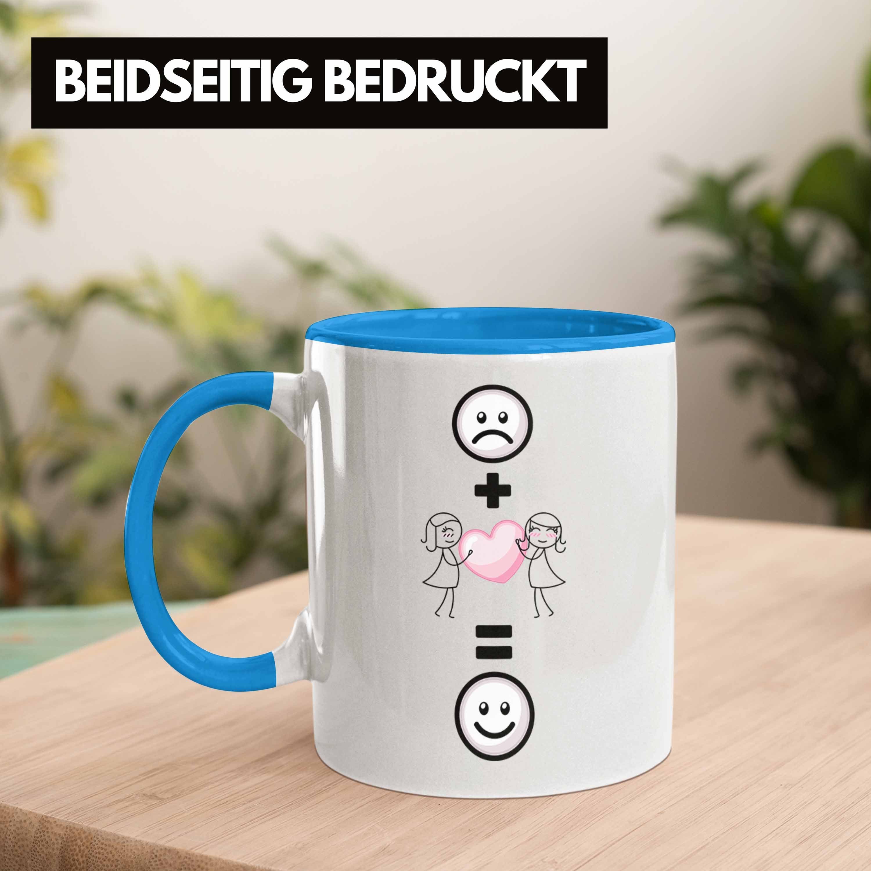 Freundinnen Beste Freundin Lusti BFF Trendation Geschenk Beste Tasse Tasse Blau Lesbisch für