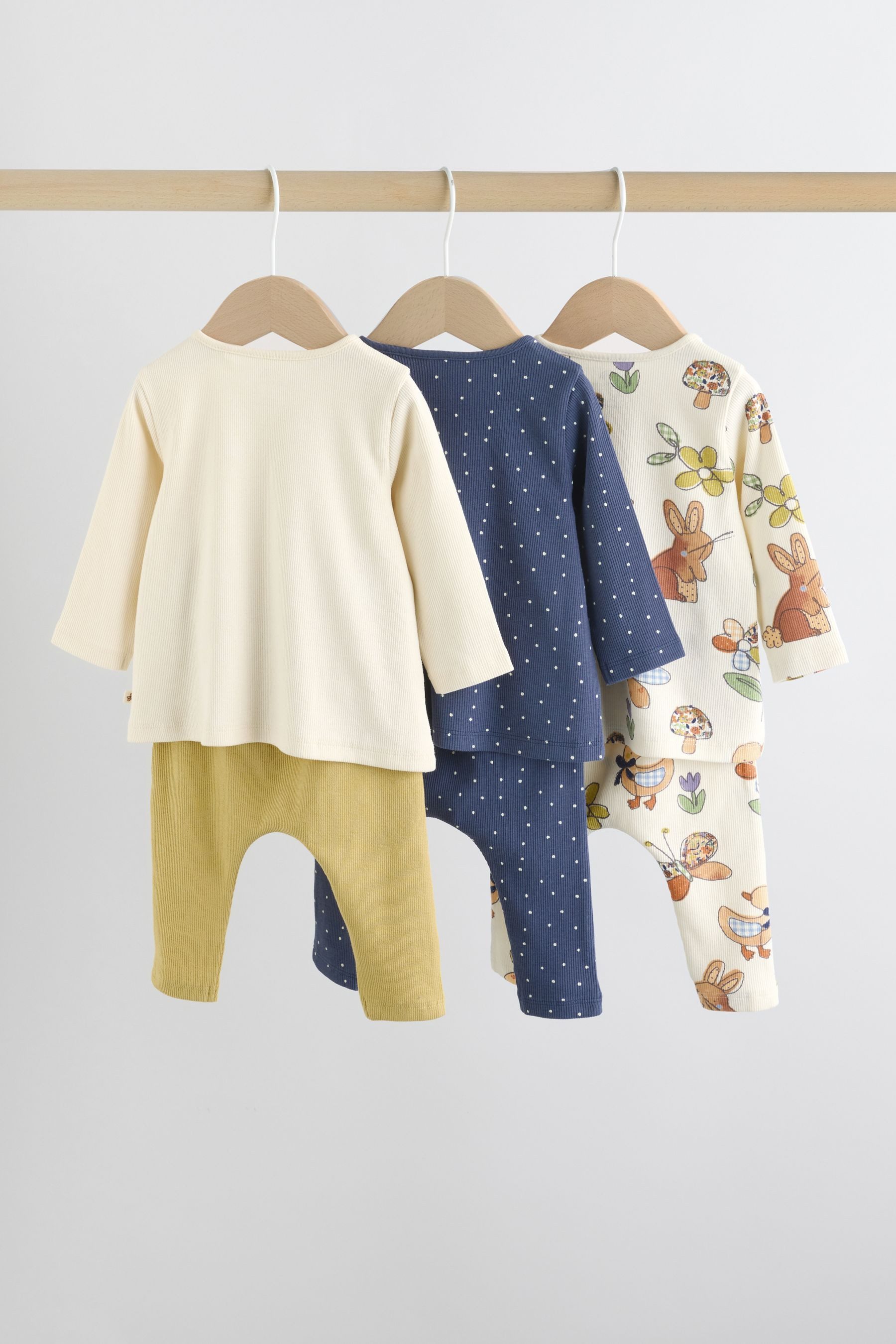 Next Shirt & Leggings Baby-Langarmshirts und Leggings, 6-teiliges Set (6-tlg)