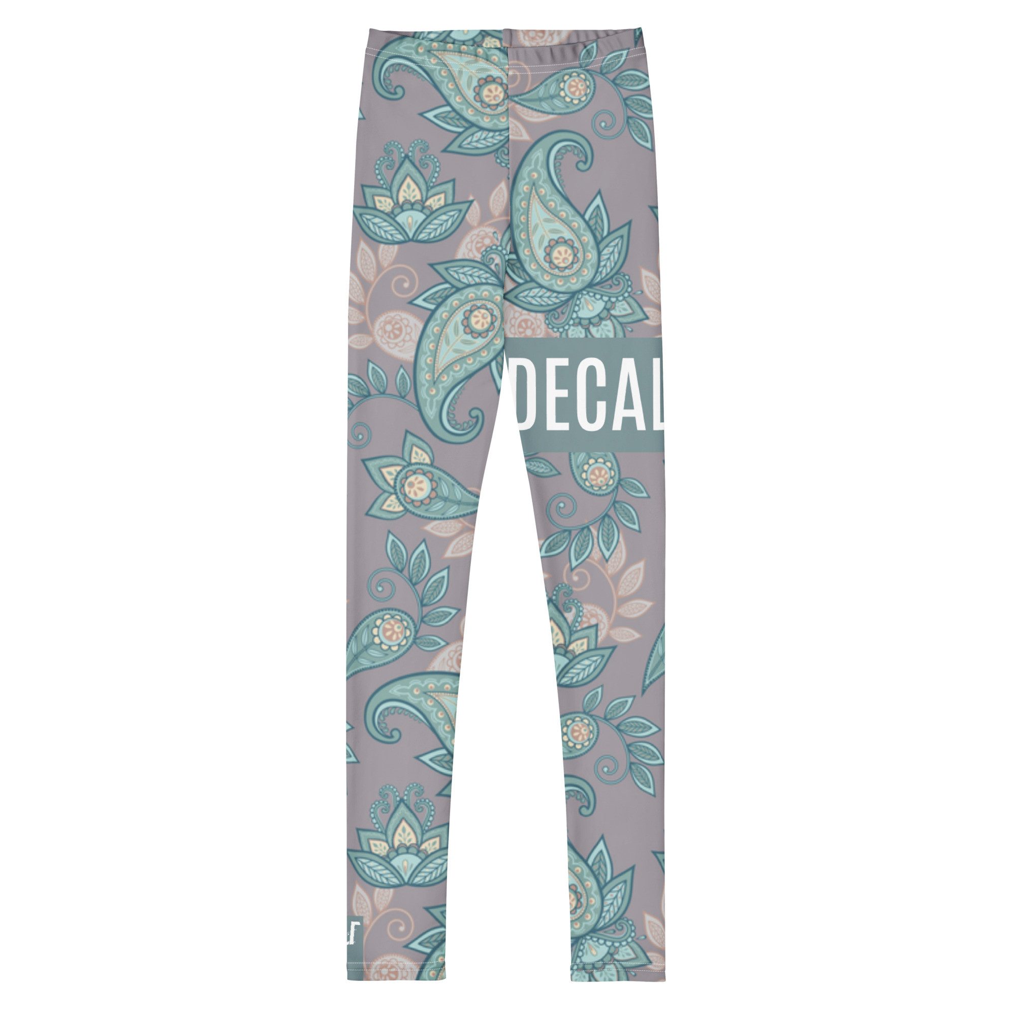 DECALVIBES Leggings Mädchen Leggings für Kinder & Jugendliche Urban Side Vintage Leaves 4-Wege-Stretch, weiches Material, formstabil, komfortabler Sitz