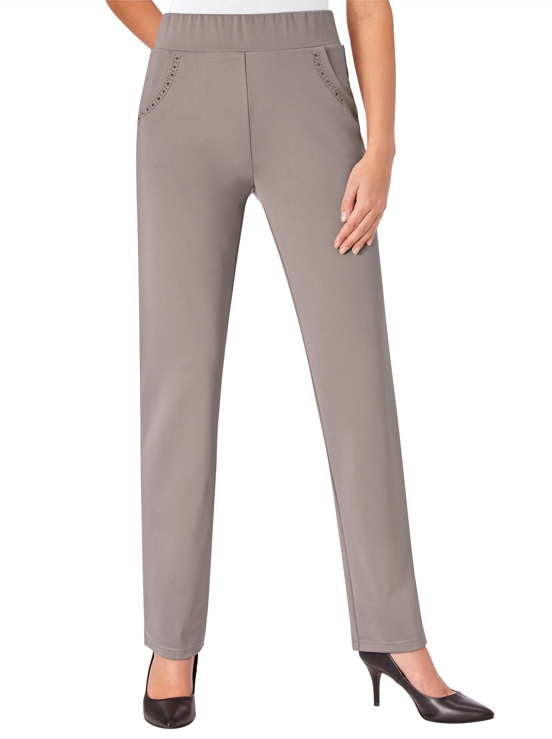 WITT WEIDEN Jerseyhose Innenbeinlänge ca. 72 cm taupe