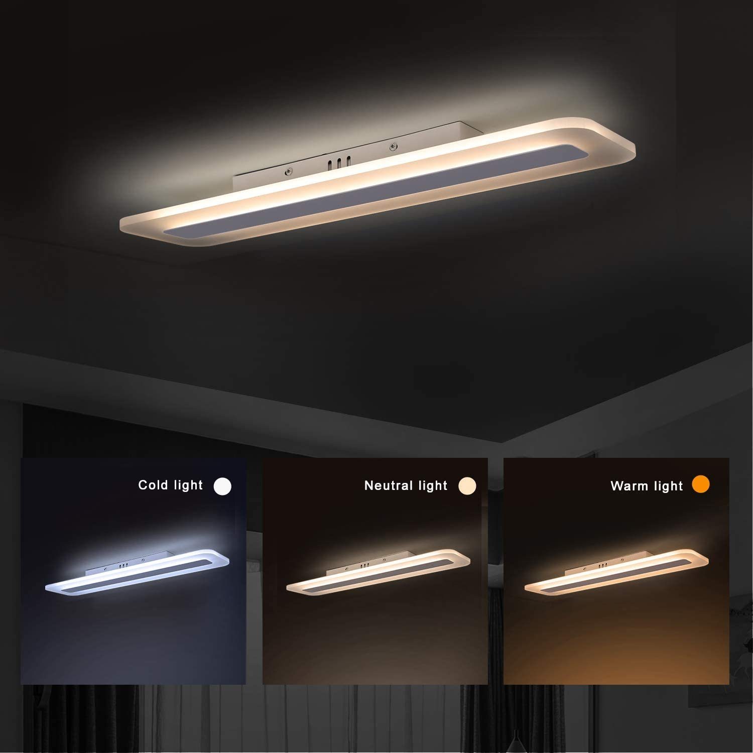 ZMH Tageslichtweiß Küche Schlaf- fest Deckenleuchte Panel Flach LED Bürolampe integriert, Fernbedienung modern Balkon, LED weiß