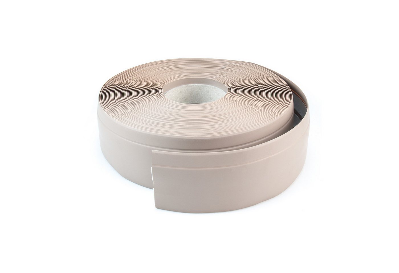 DQ-PP Sockelleiste DQ-PP WEICHSOCKELLEISTE 5m, 50x15mm, selbstklebend, Gummileiste, PCV, Sockelleiste, Abschlussleiste, Bodenleiste, Winkelprofil