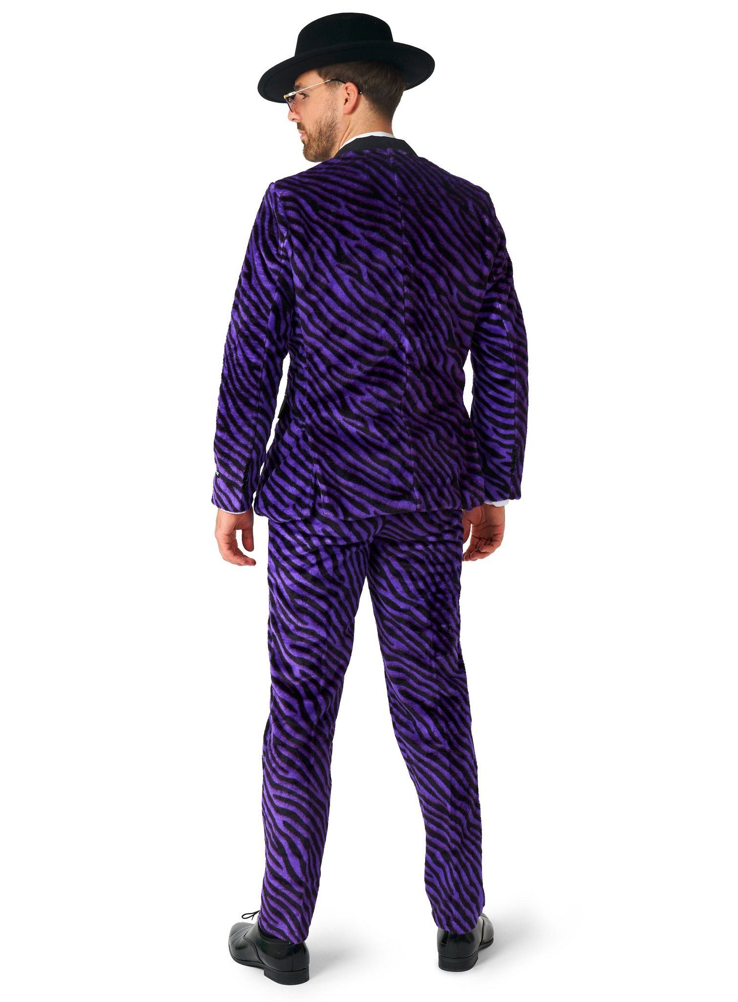 SuitMeister Partyanzug SuitMeister Purple Pimp Anzug - Karneval Kostüm, 70er Jahre Anzug aus flauschigem Stoff