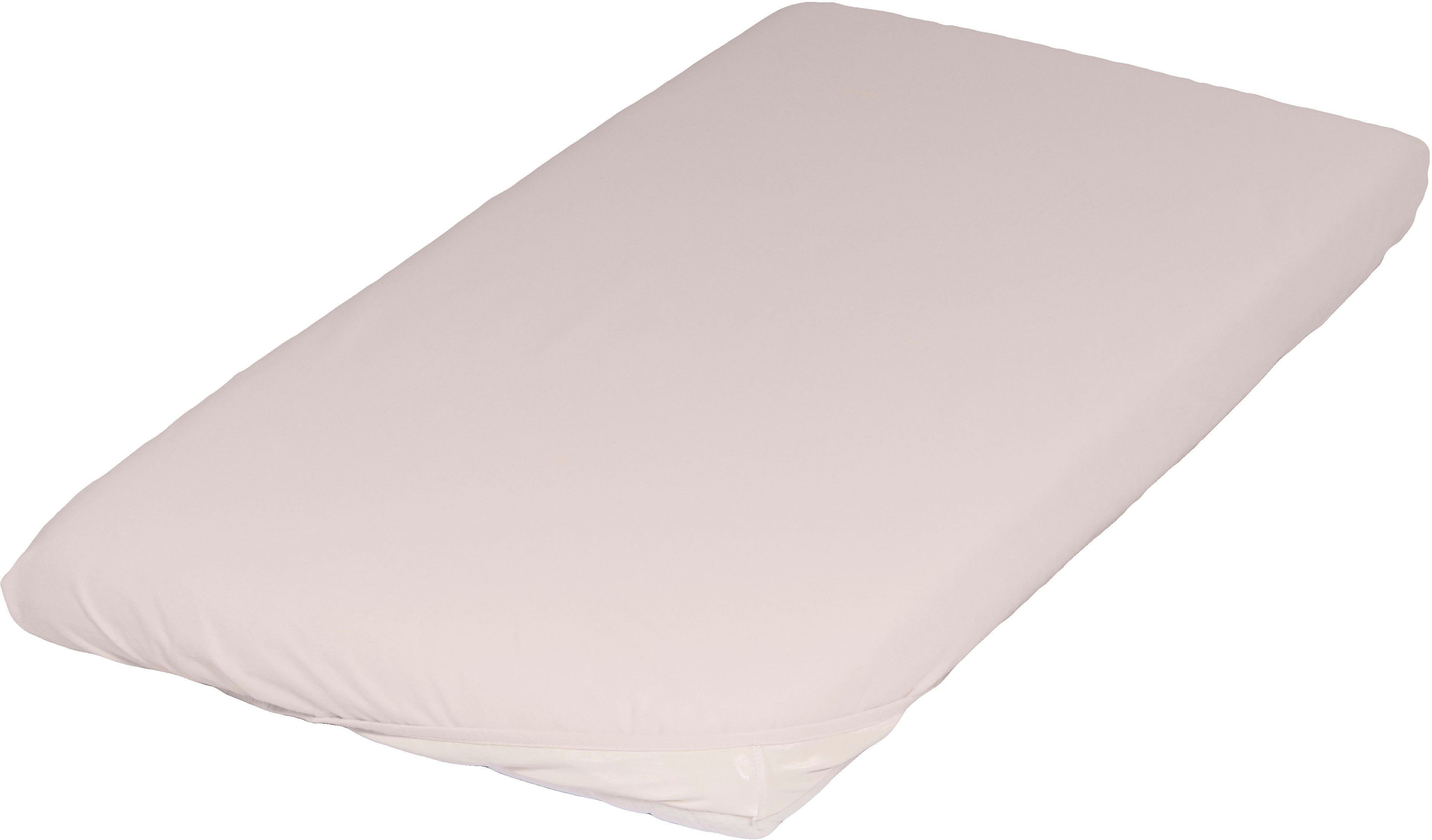 Matratzenschutzbezug Feinbiber Spannbetttuch wasserdicht Höhe mit natur von SETEX, Matratzen 10-12cm Für von einer